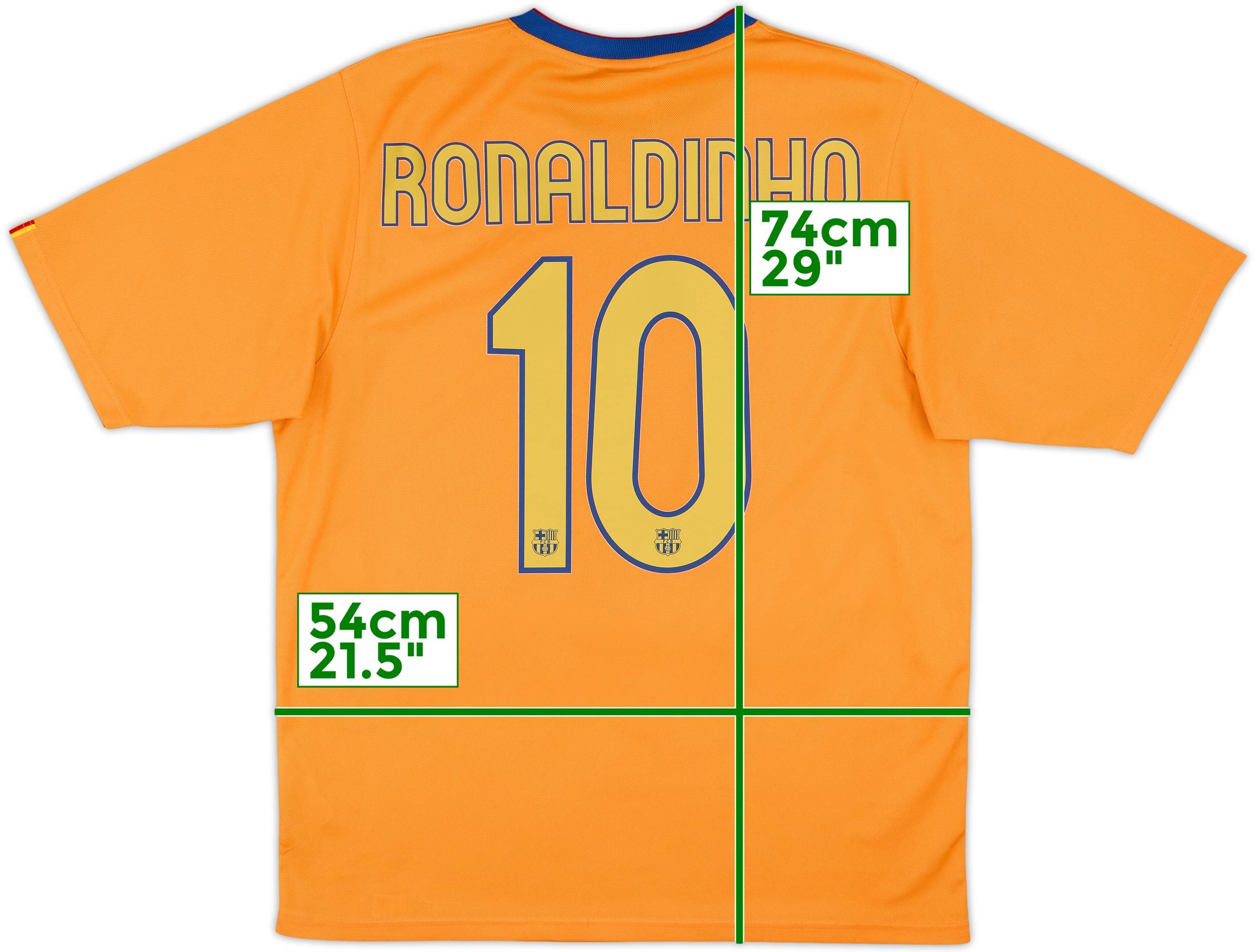 2006-08 Barcelona Basic Away Shirt Ronaldinho #10 - 8/10 - (L)