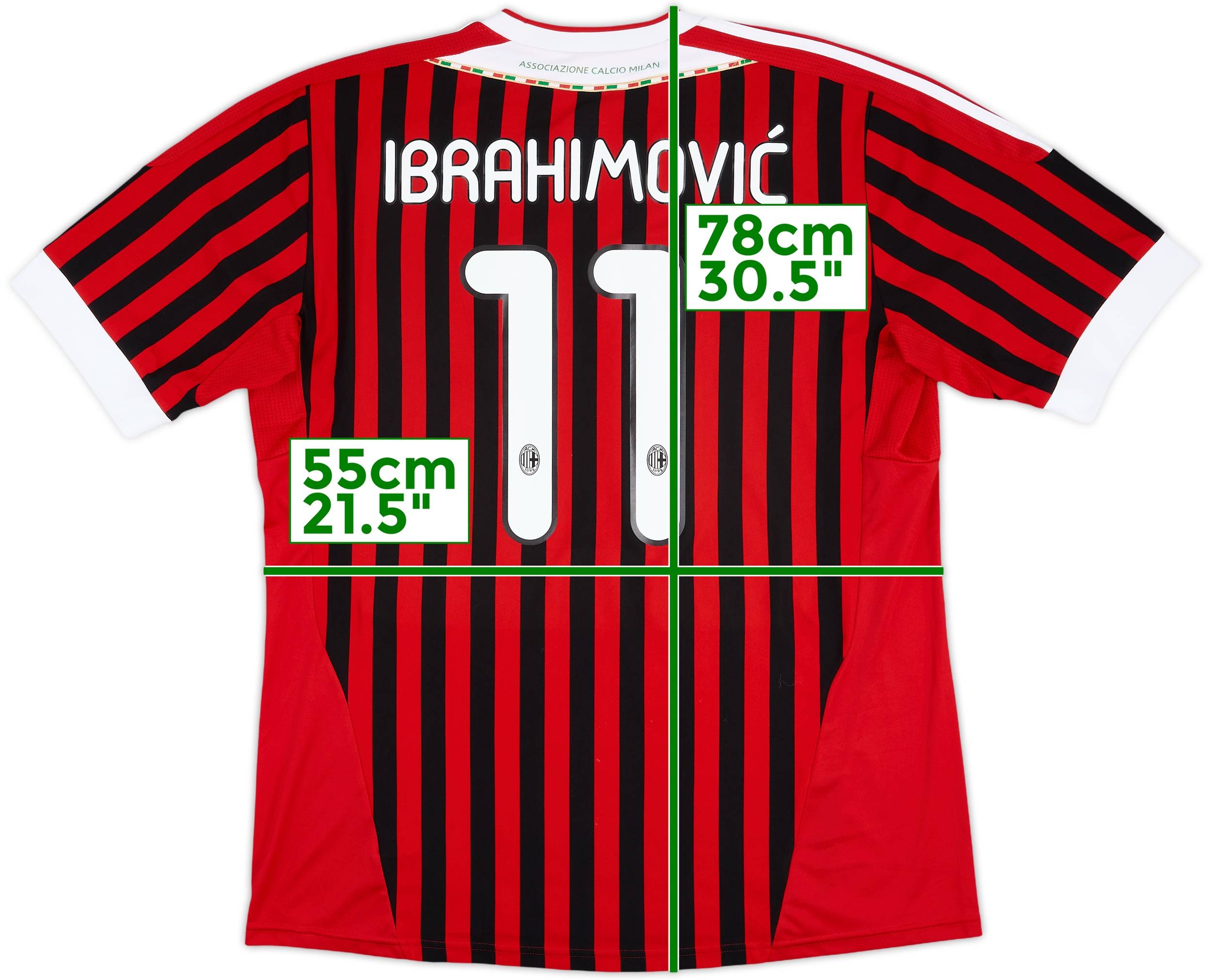 2011-12 AC Milan Home Shirt Ibrahimovic #11 - 6/10 - (XL)