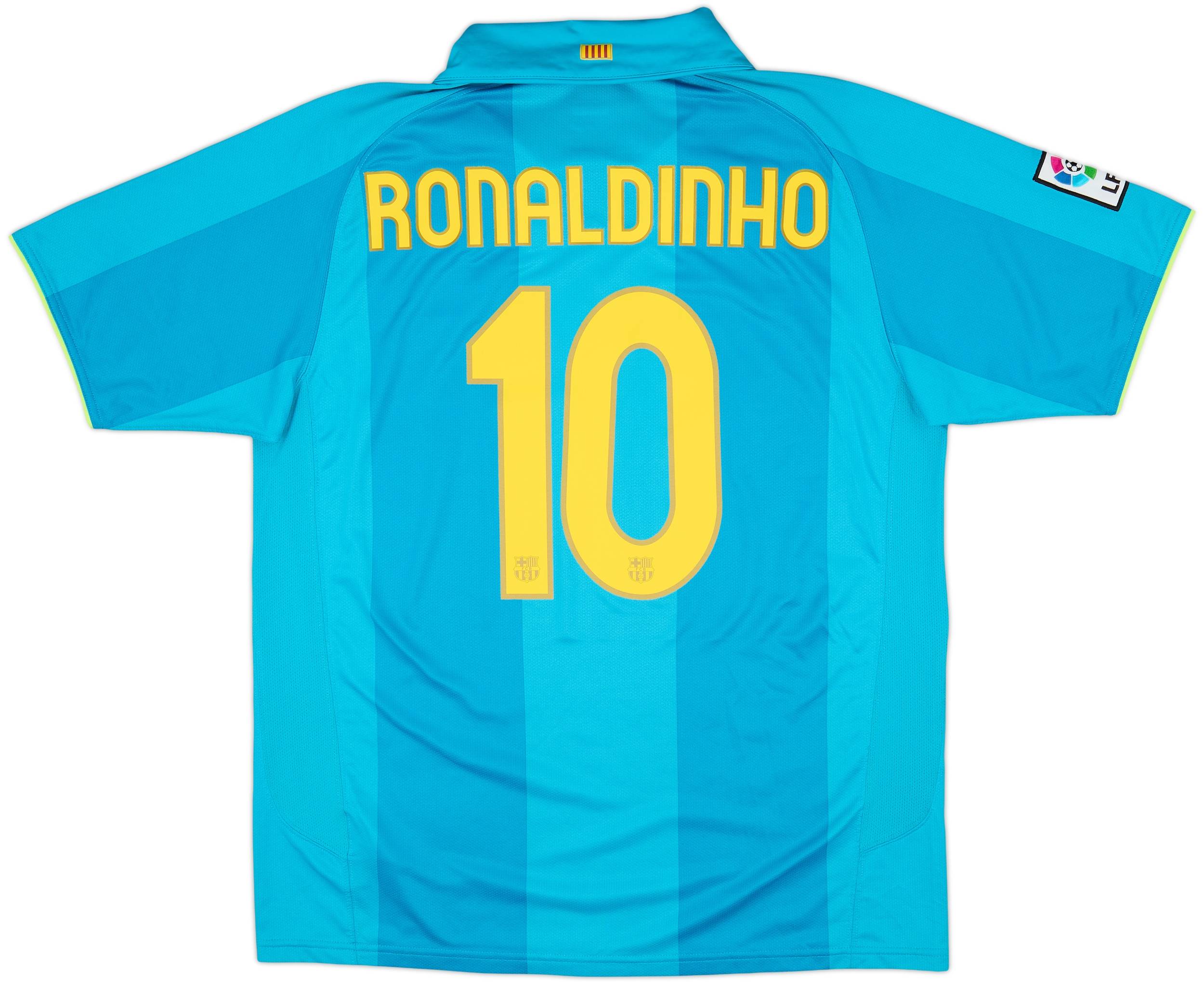 2007-09 Barcelona Away Shirt Ronaldinho #10 - 8/10 - (L)