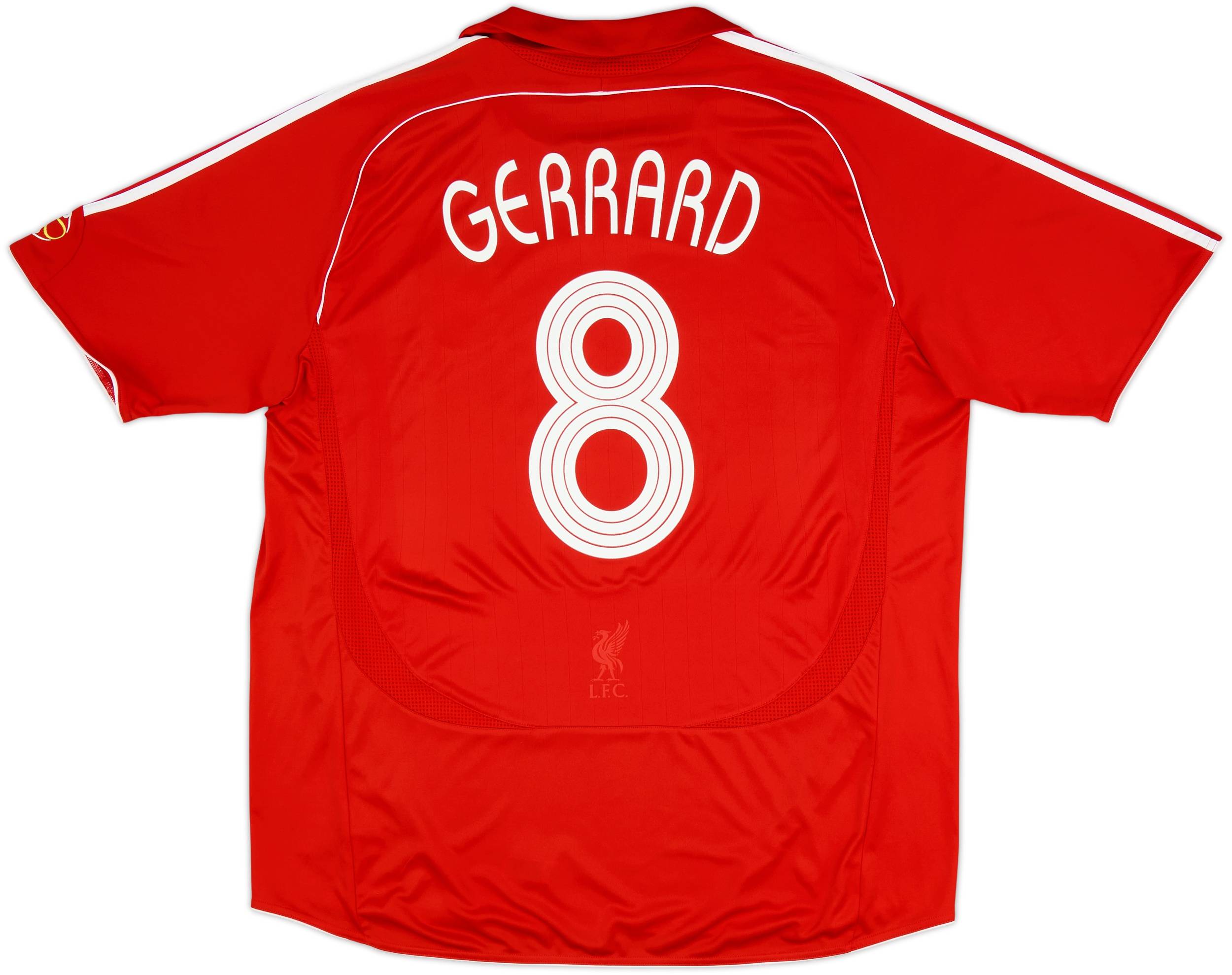 リバプールFC GERRARD 8 レッドシャツ 2006-08 Liverpool Home Shirt Gerrard #8 - 6/10 - (XXL)