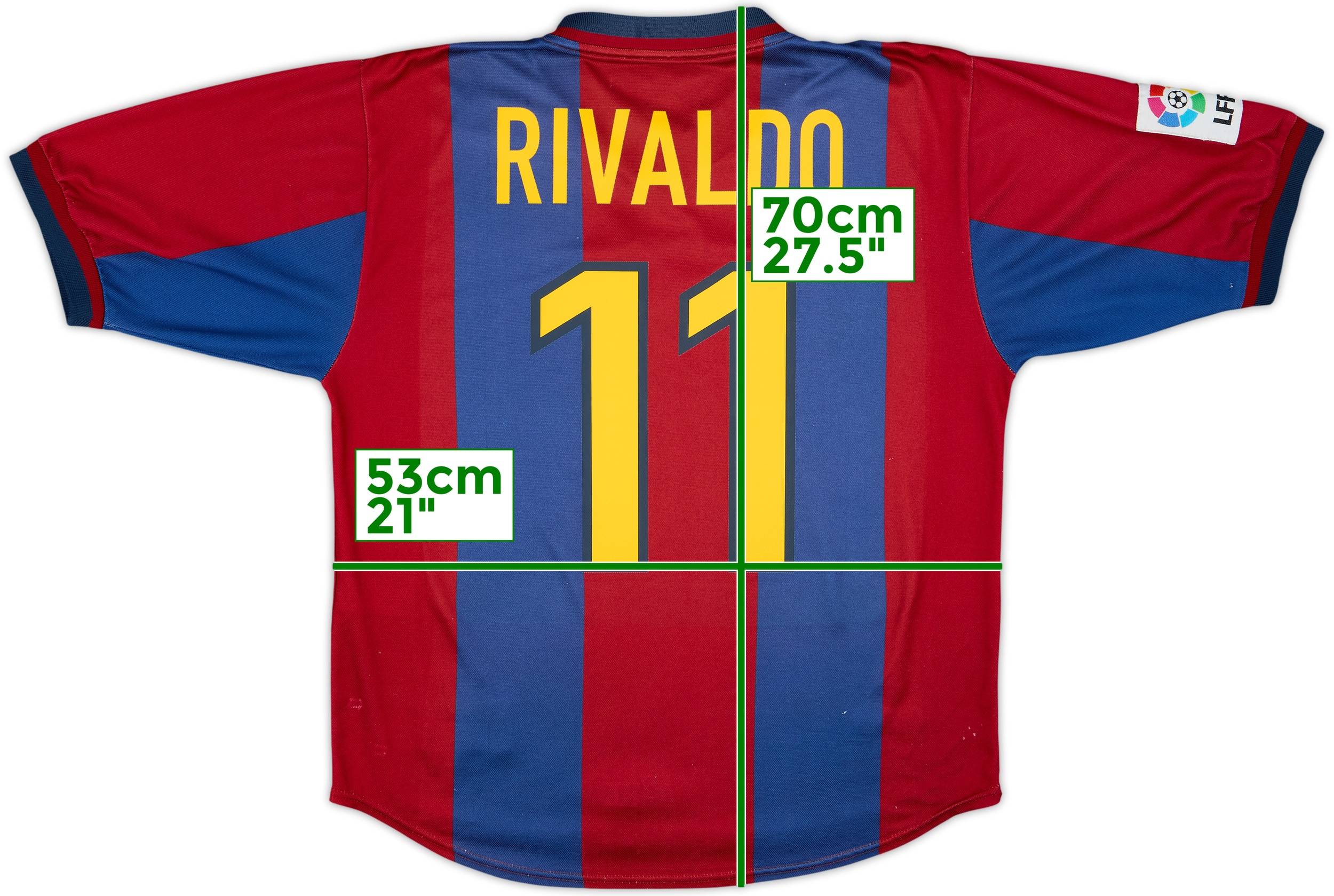 1998-00 Barcelona Home Shirt Rivaldo #11 - 5/10 - (M)