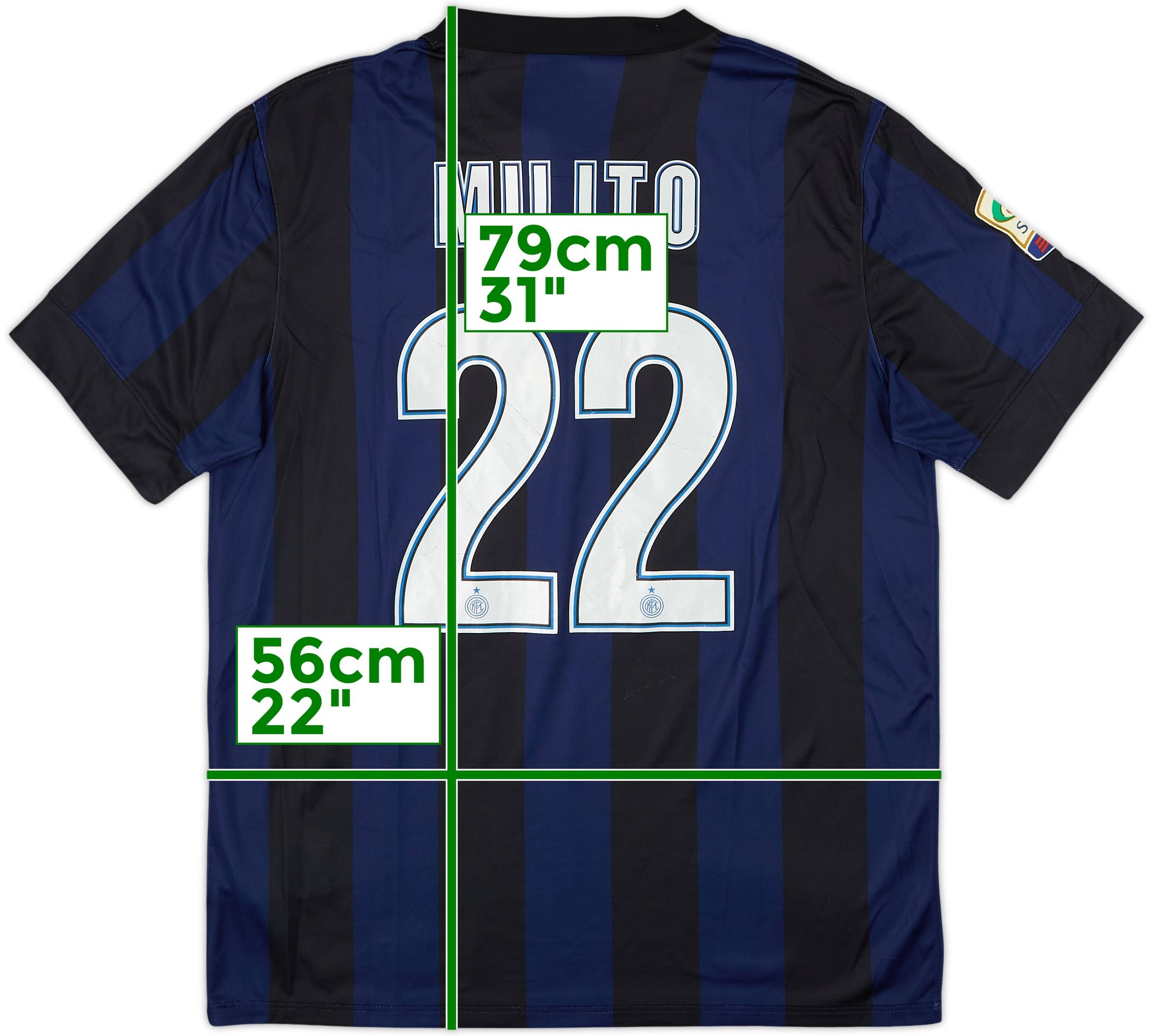 2013-14 Inter Milan Home Shirt Milito #22 - 7/10 - (L)