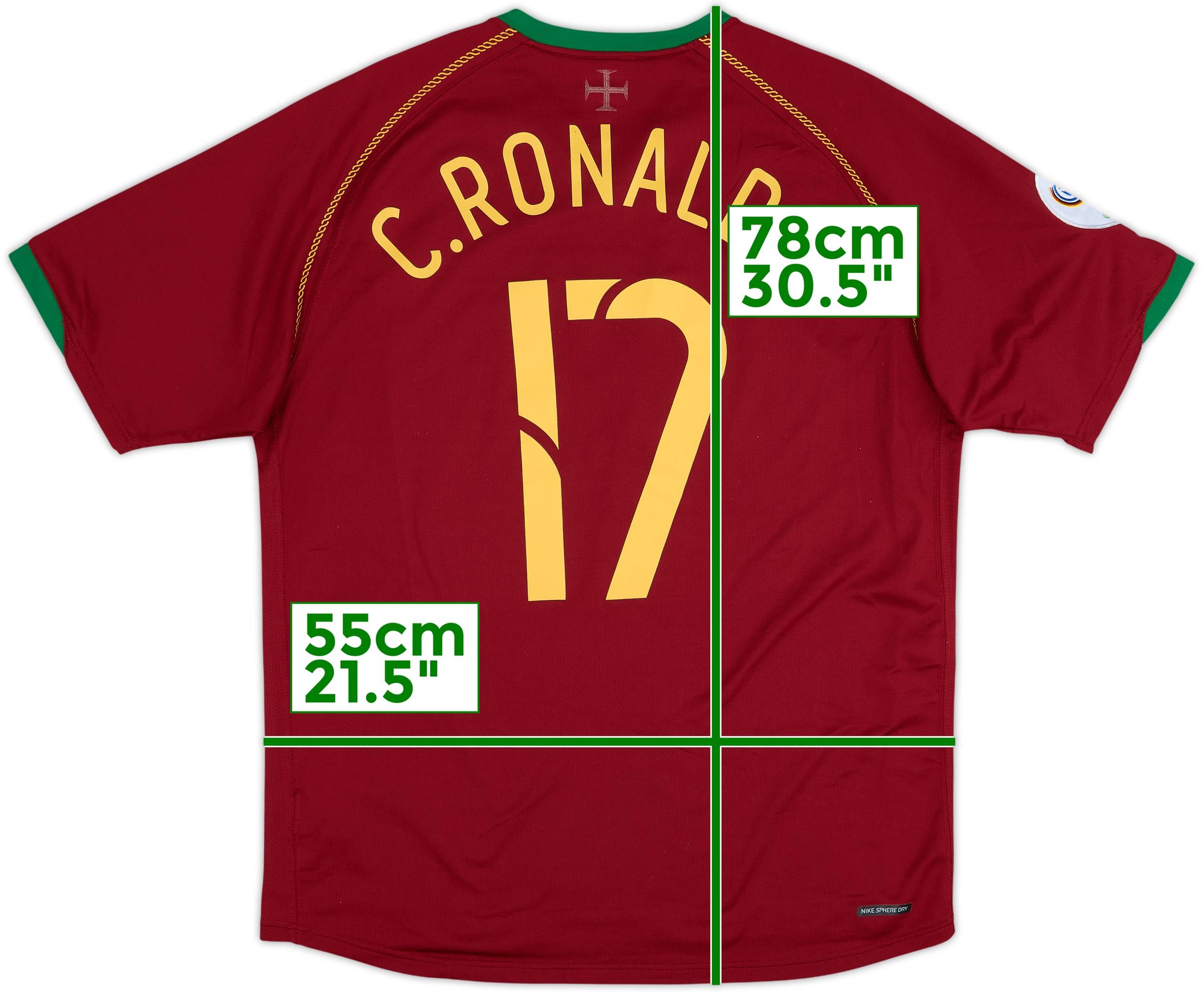 値下げ中Nike C. Ronaldo 17番 ポルトガル代表シャツ 2006-08 Portugal Home Shirt C.Ronaldo #17 - 8/10 - (L)
