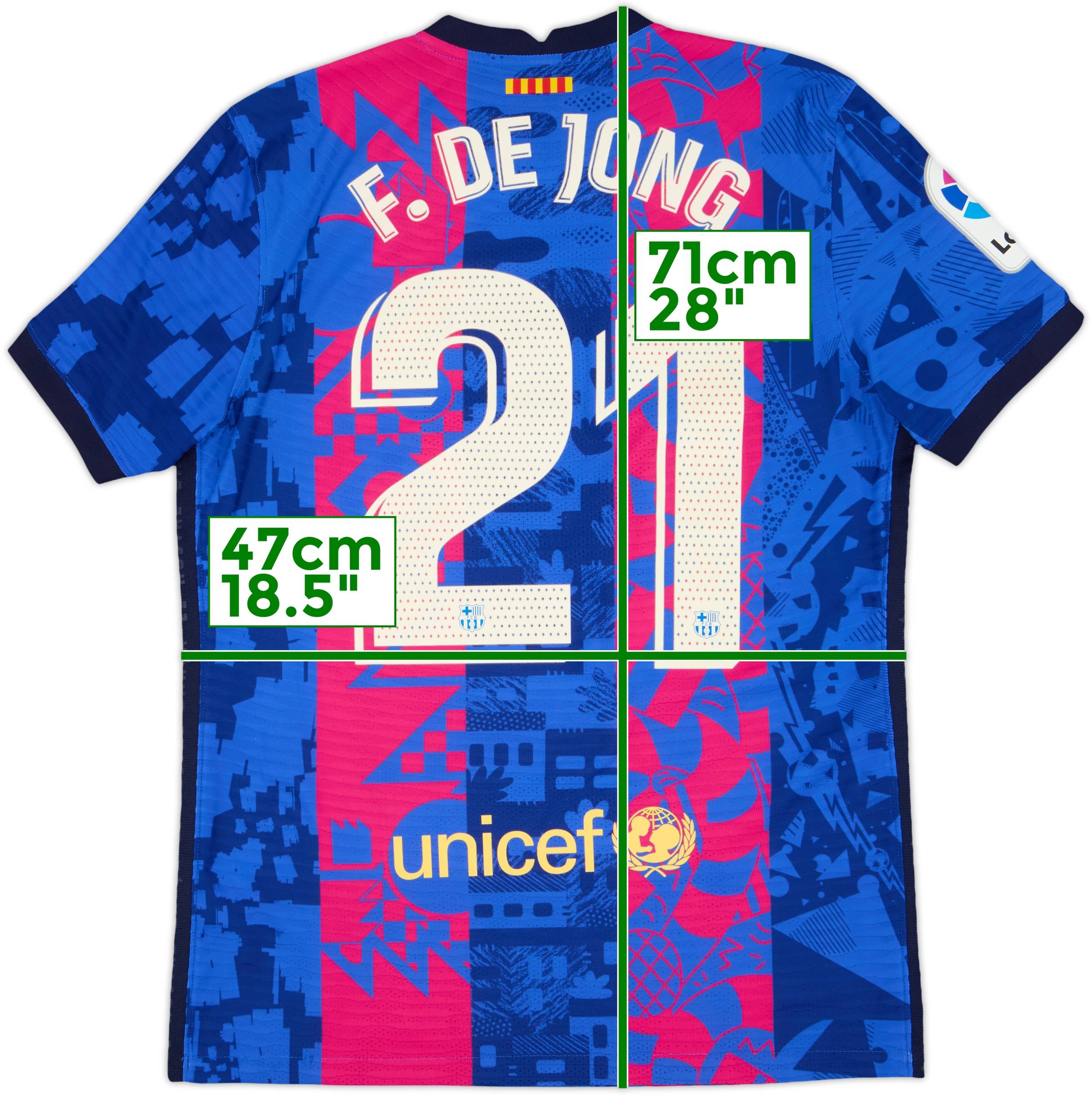2021-22 Barcelona Authentic Third Shirt F.De Jong #21 - 6/10 - (M)