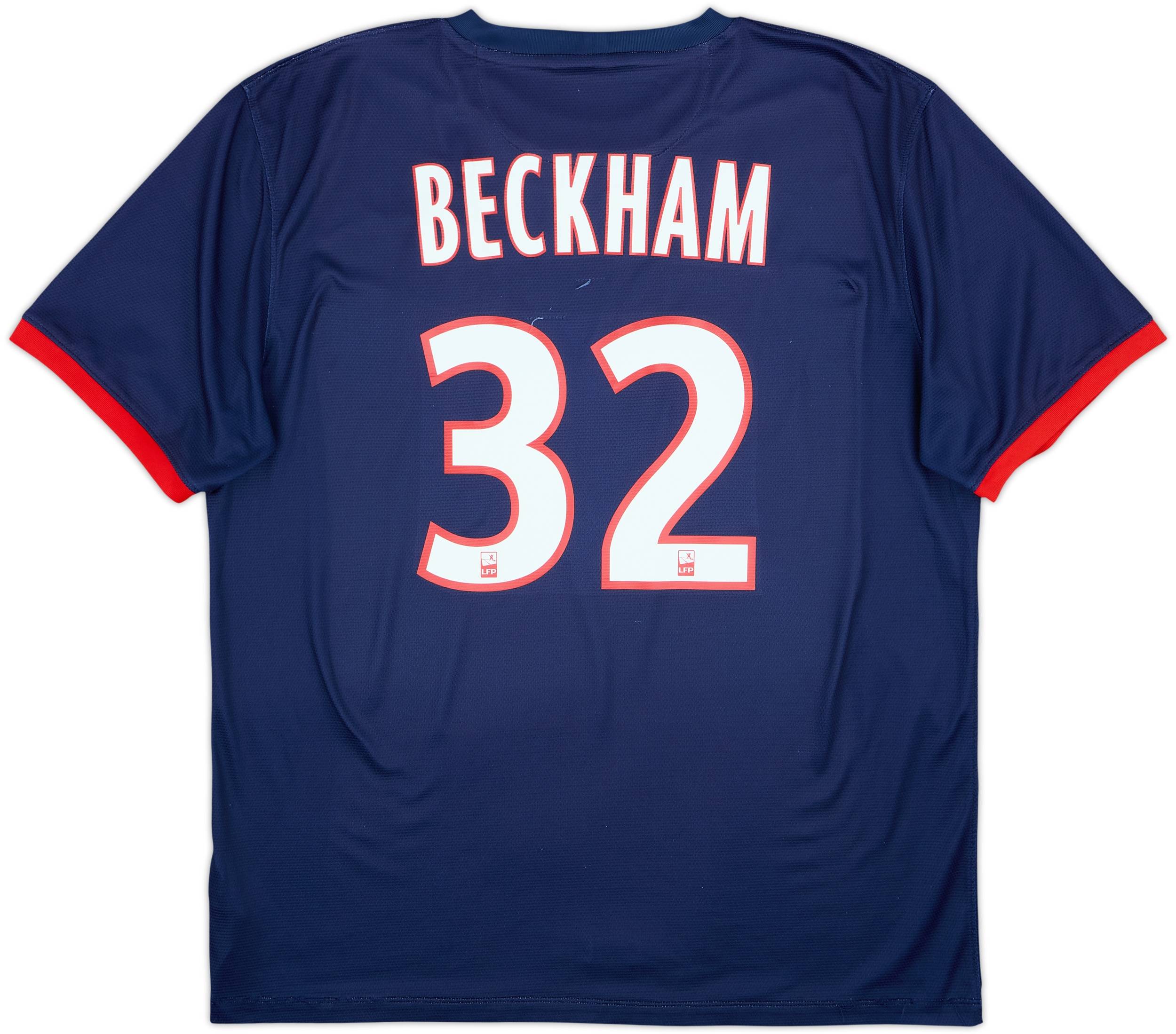 PSG BECKHAM 32 長袖ジャージ 2013-14 Paris Saint-Germain Home Shirt Beckham #32 - 8/10 - (XL)