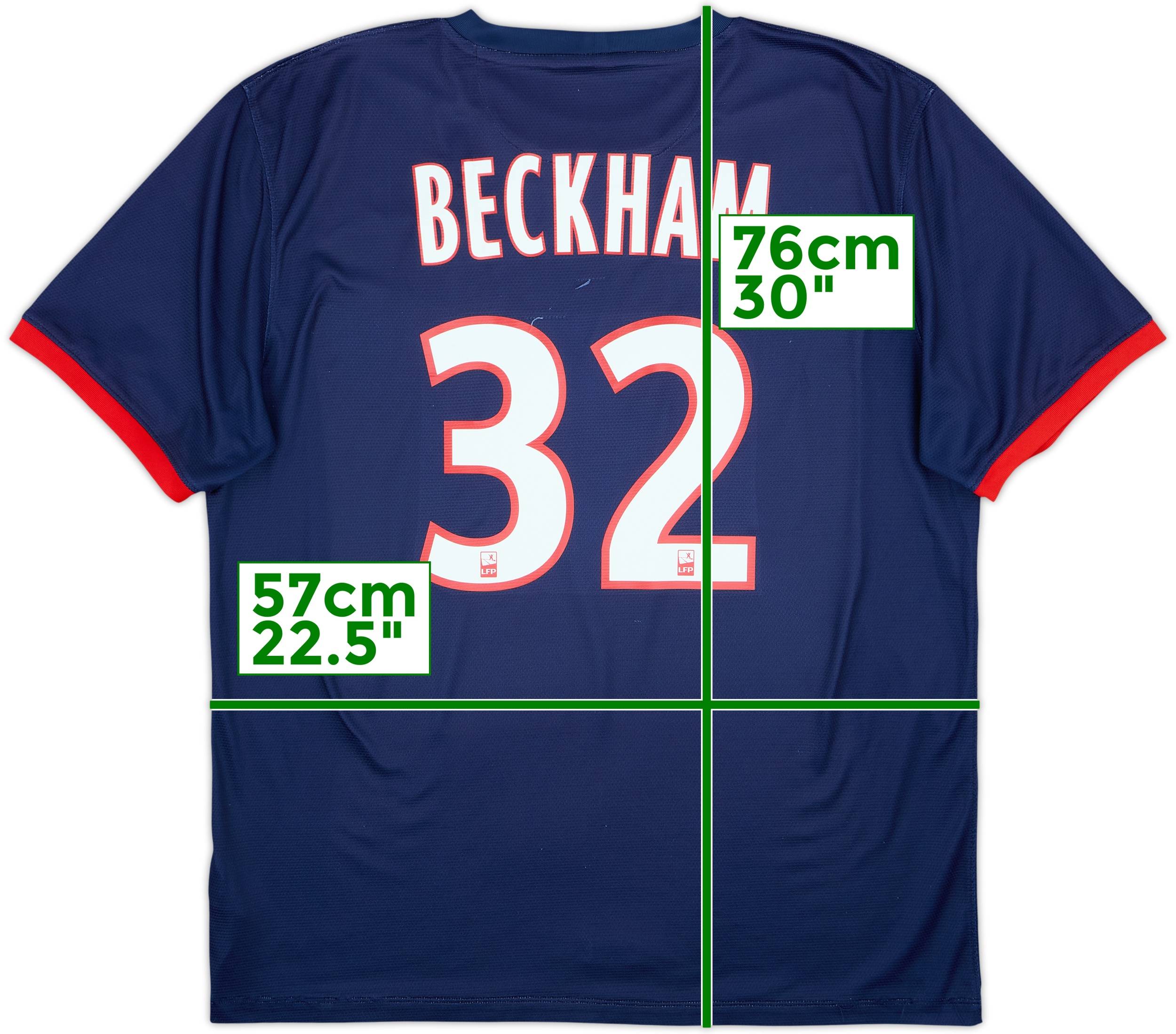 Nike PSG パリ・サンジェルマン BECKHAM 32 Tシャツ 2013-14 Paris Saint-Germain Home Shirt Beckham #32 - 8/10 - (XL)