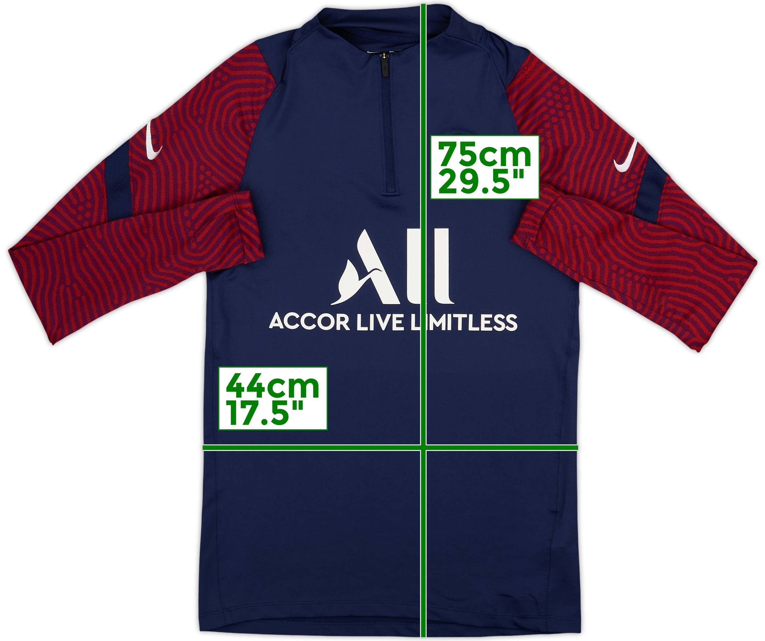 2020-21 Paris Saint-Germain Nike 1/4 Zip Drill Top - 8/10 - (S)