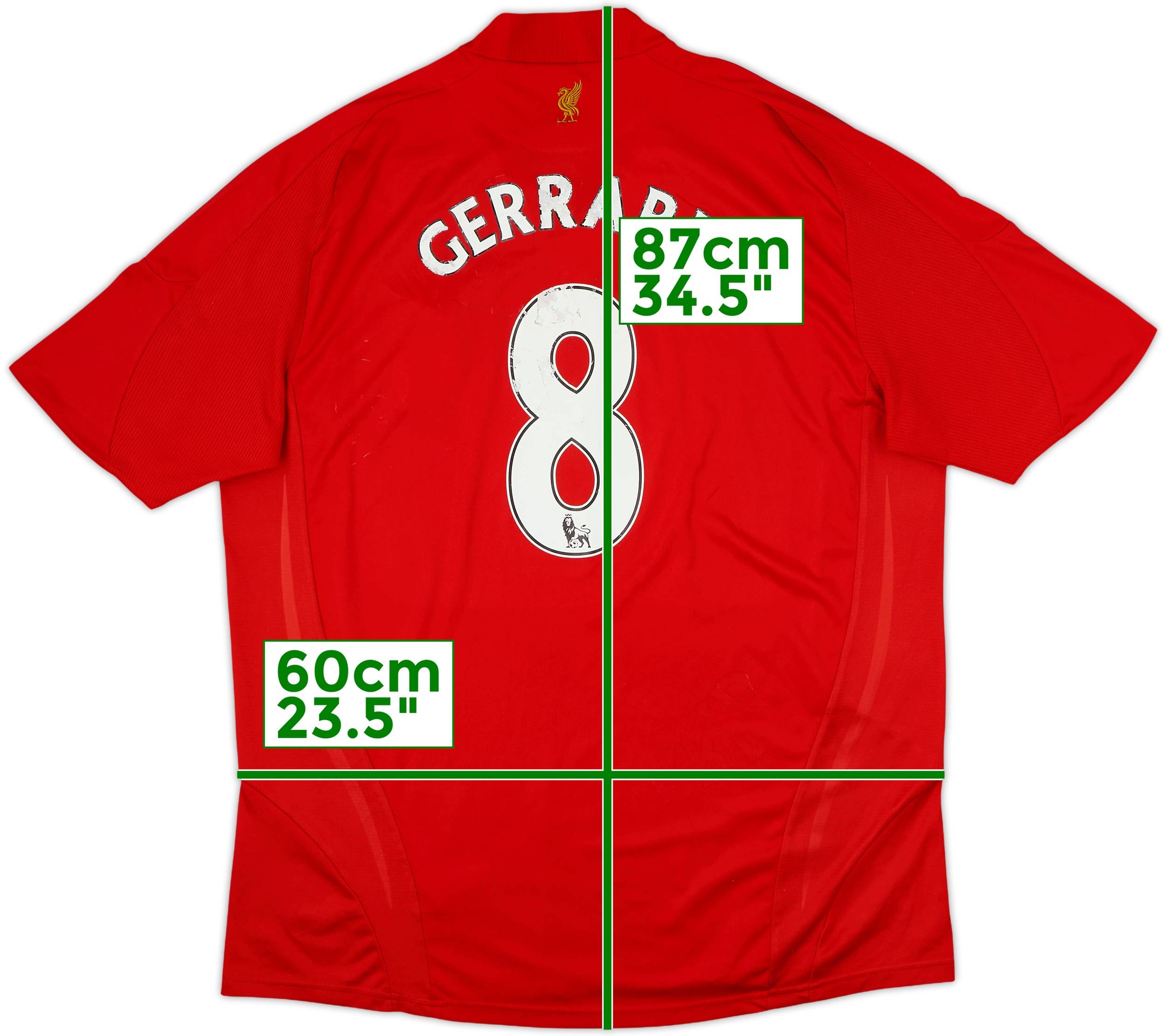 2008-10 Liverpool Home Shirt Gerrard #8 - 4/10 - (XL)