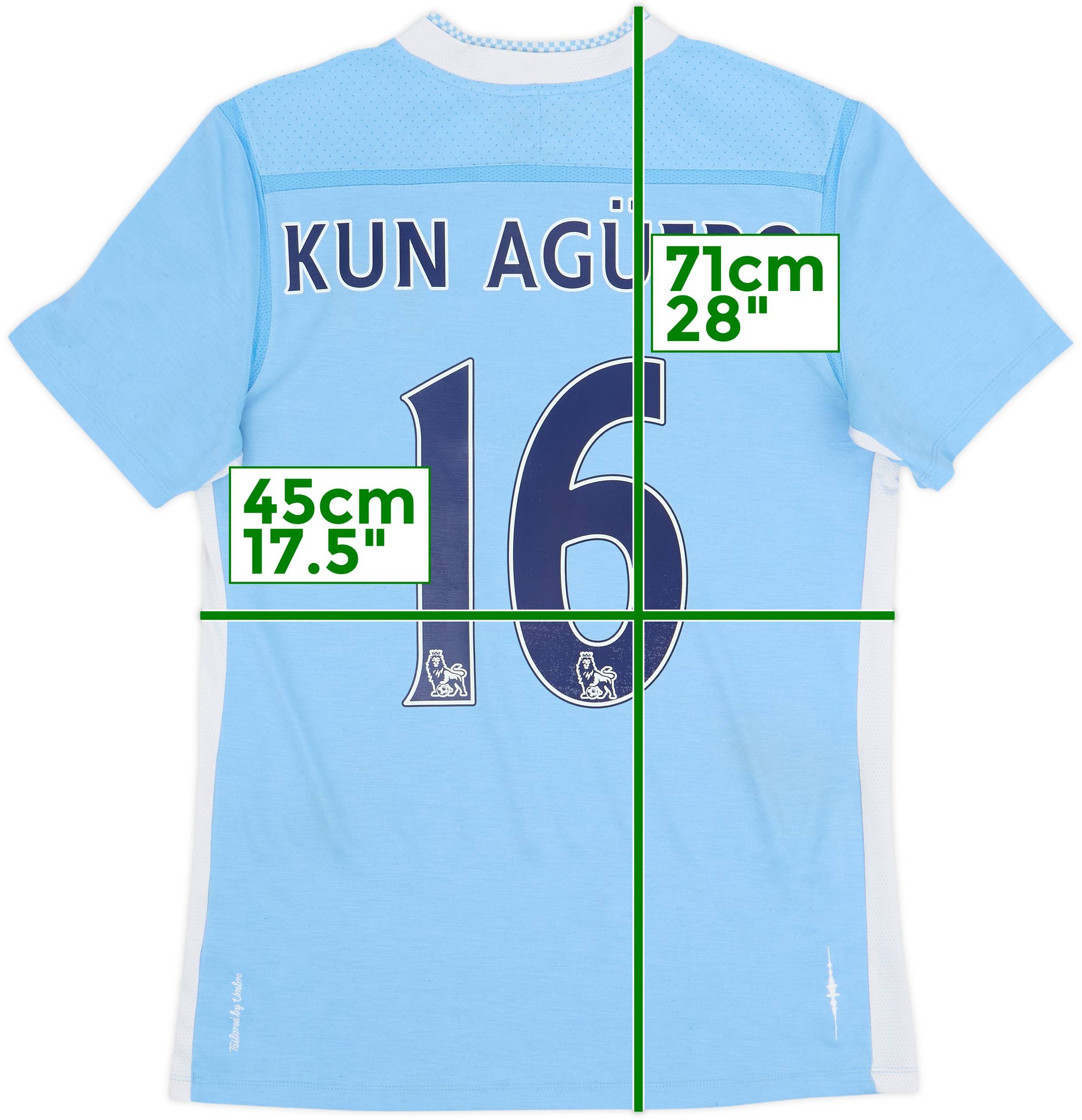 2011-12 Manchester City Home Shirt Kun Aguero #16 - 8/10 - (S)