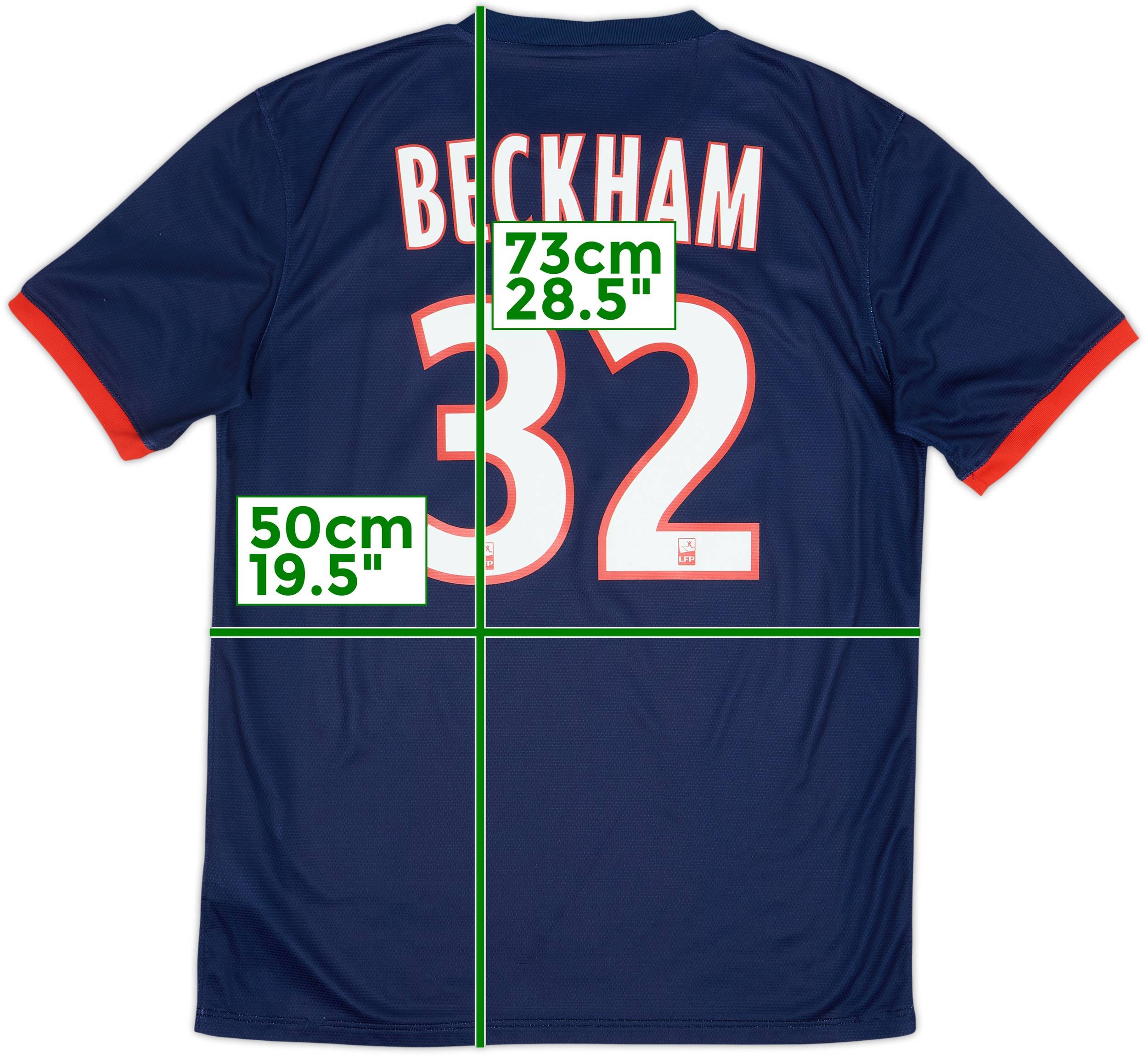 2013-14 Paris Saint-Germain Home Shirt Beckham #32 - 8/10 - (M)
