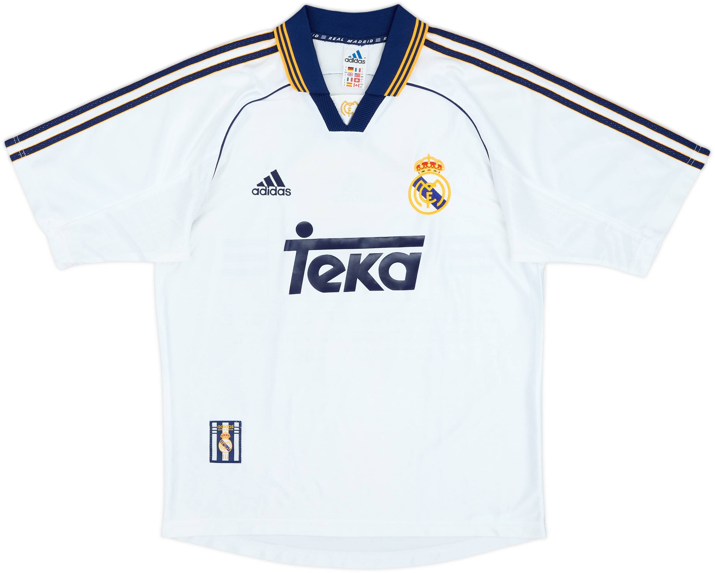 1998-00 Real Madrid 'Champions of Europe' Home Shirt - 7/10 - (S)