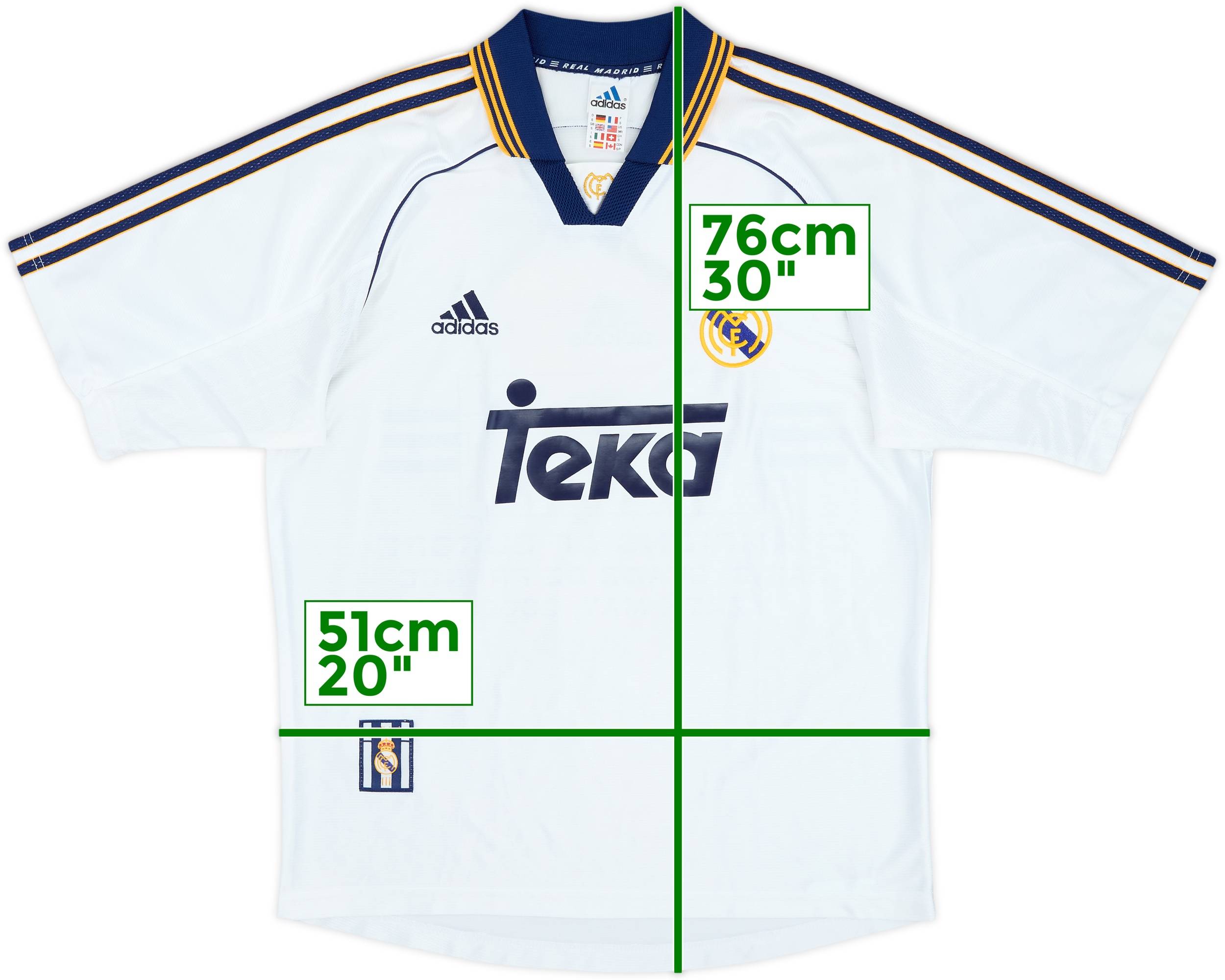 1998-00 Real Madrid 'Champions of Europe' Home Shirt - 7/10 - (S)