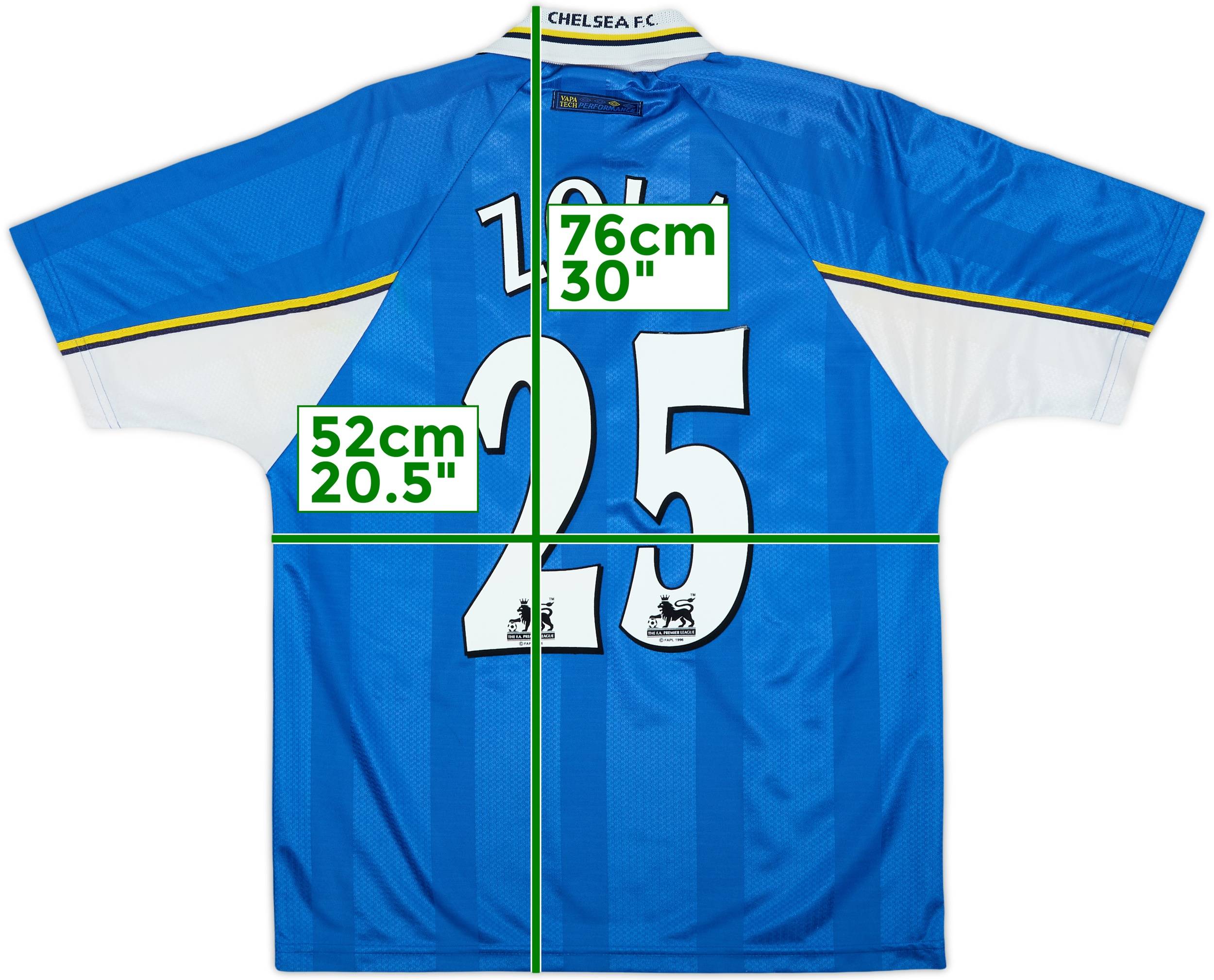 1997-99 Chelsea Home Shirt Zola #25 - 8/10 - (L)