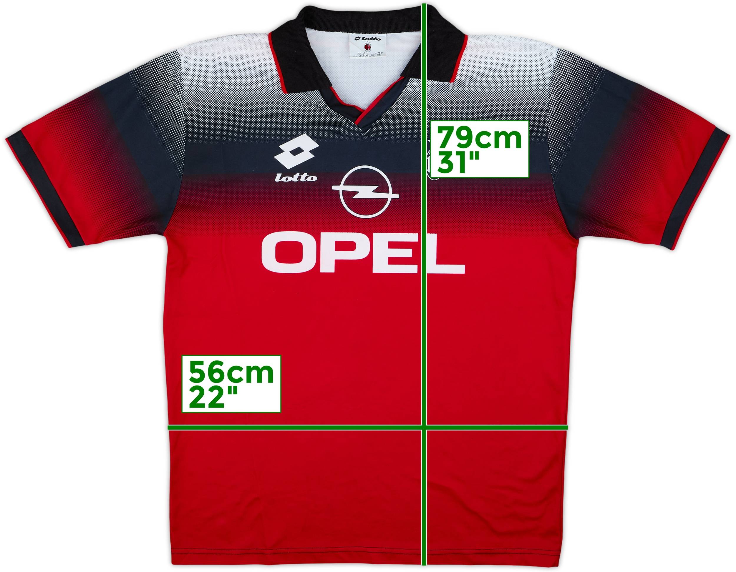 1996-97 AC Milan Lotto Training Shirt - 8/10 - (XL)