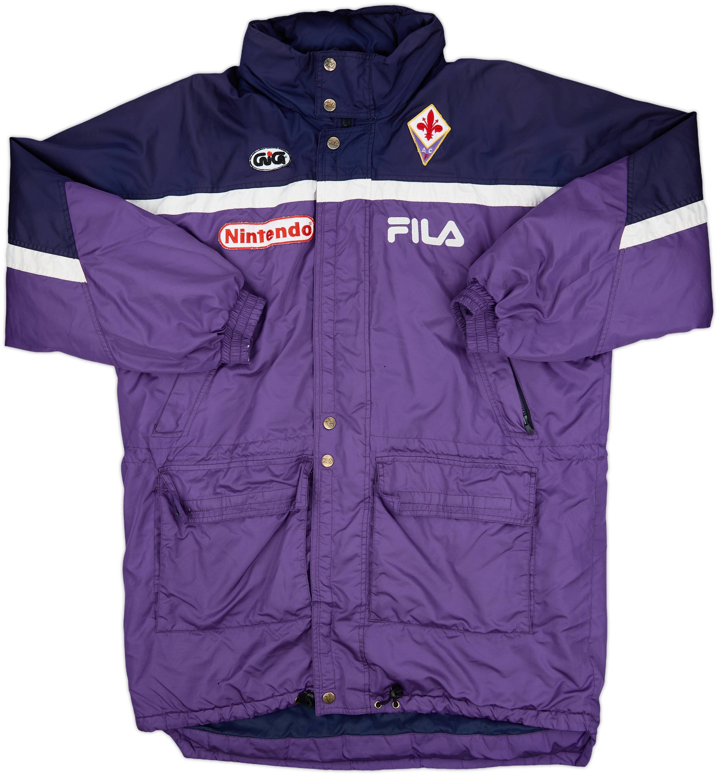 FILA フード付きジャケット VL1097 Sサイズ 1997-98 Fiorentina Fila Hooded Padded Bench Coat - 8/10 - (XL)