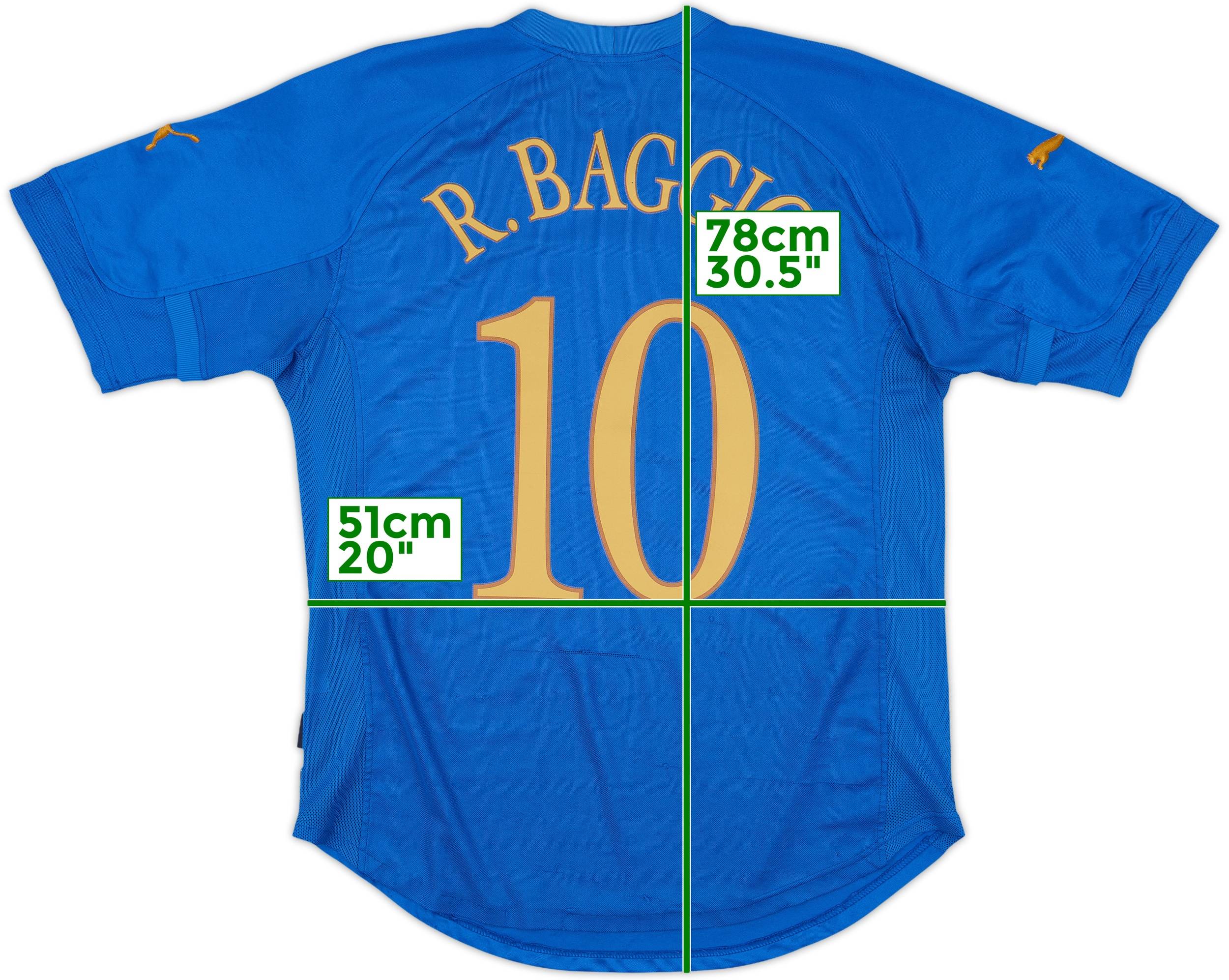 R. Baggio イタリア代表　football 2004 2004-06 Italy Home Shirt Baggio #10 - 7/10 - (S)