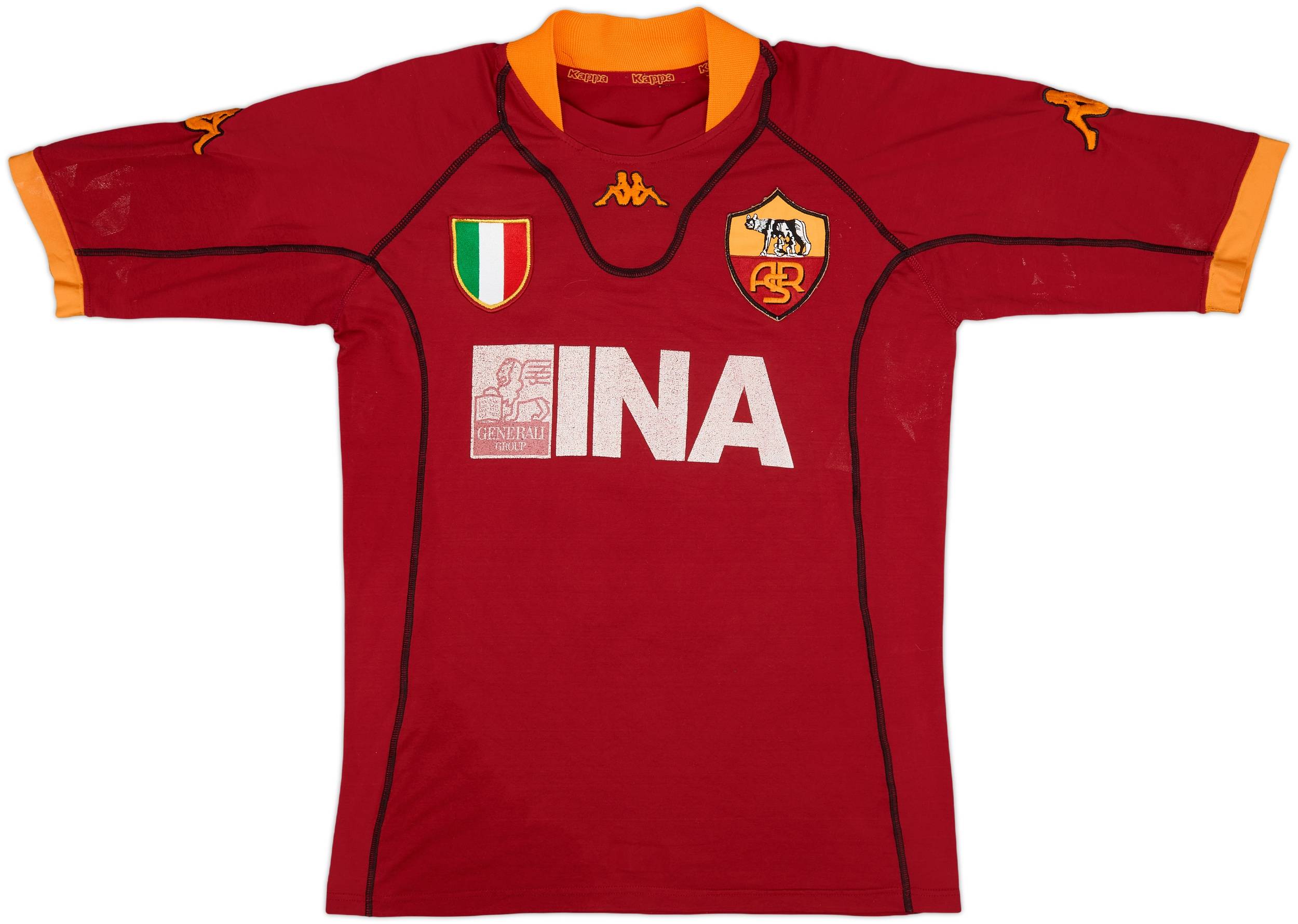 Maillot AS Roma Vintage 2000-2001 Kappa - Montella #9 - Taille XL Homme