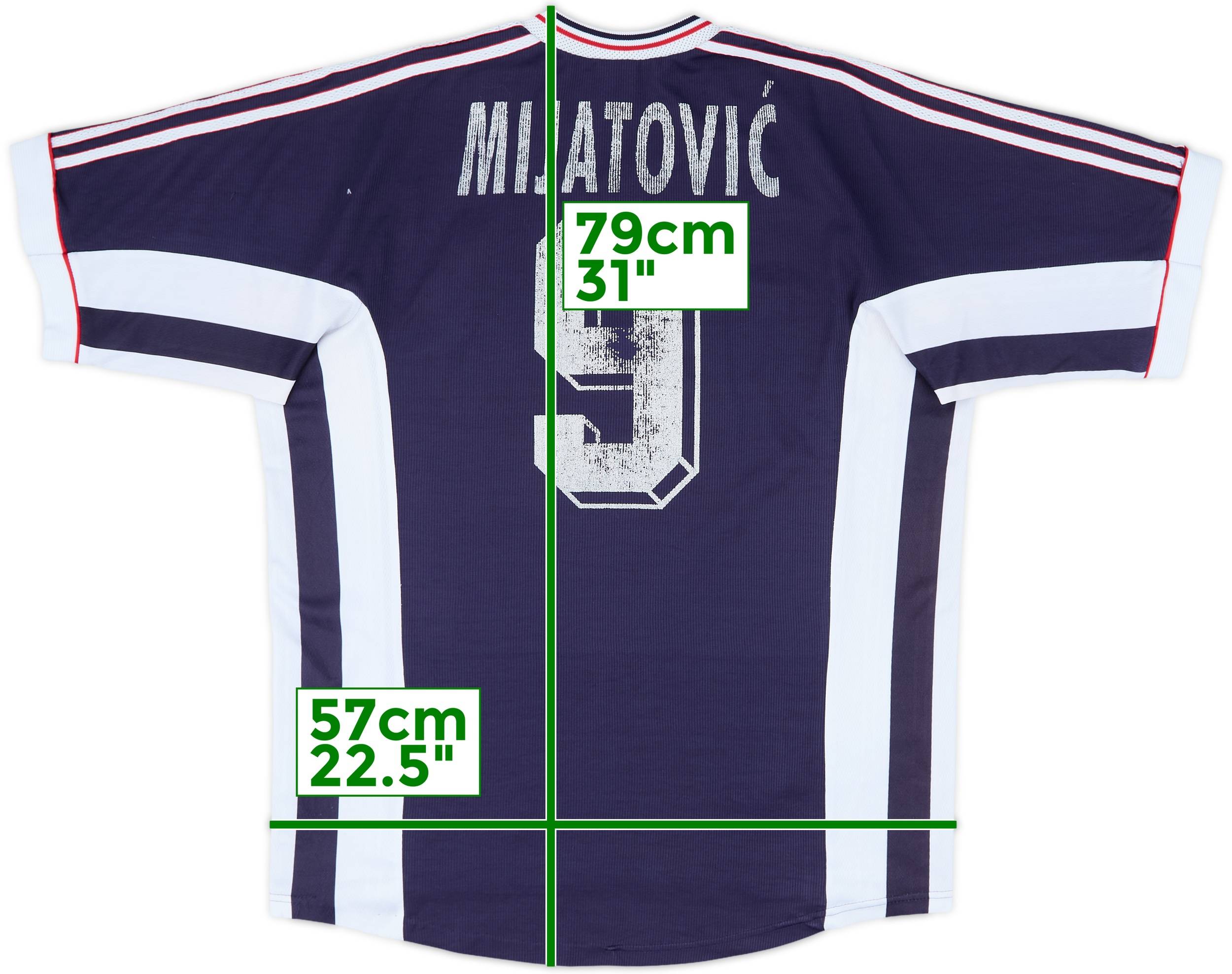 1998-99 Yugoslavia Home Shirt Mijatovic #9 - 5/10 - (M)
