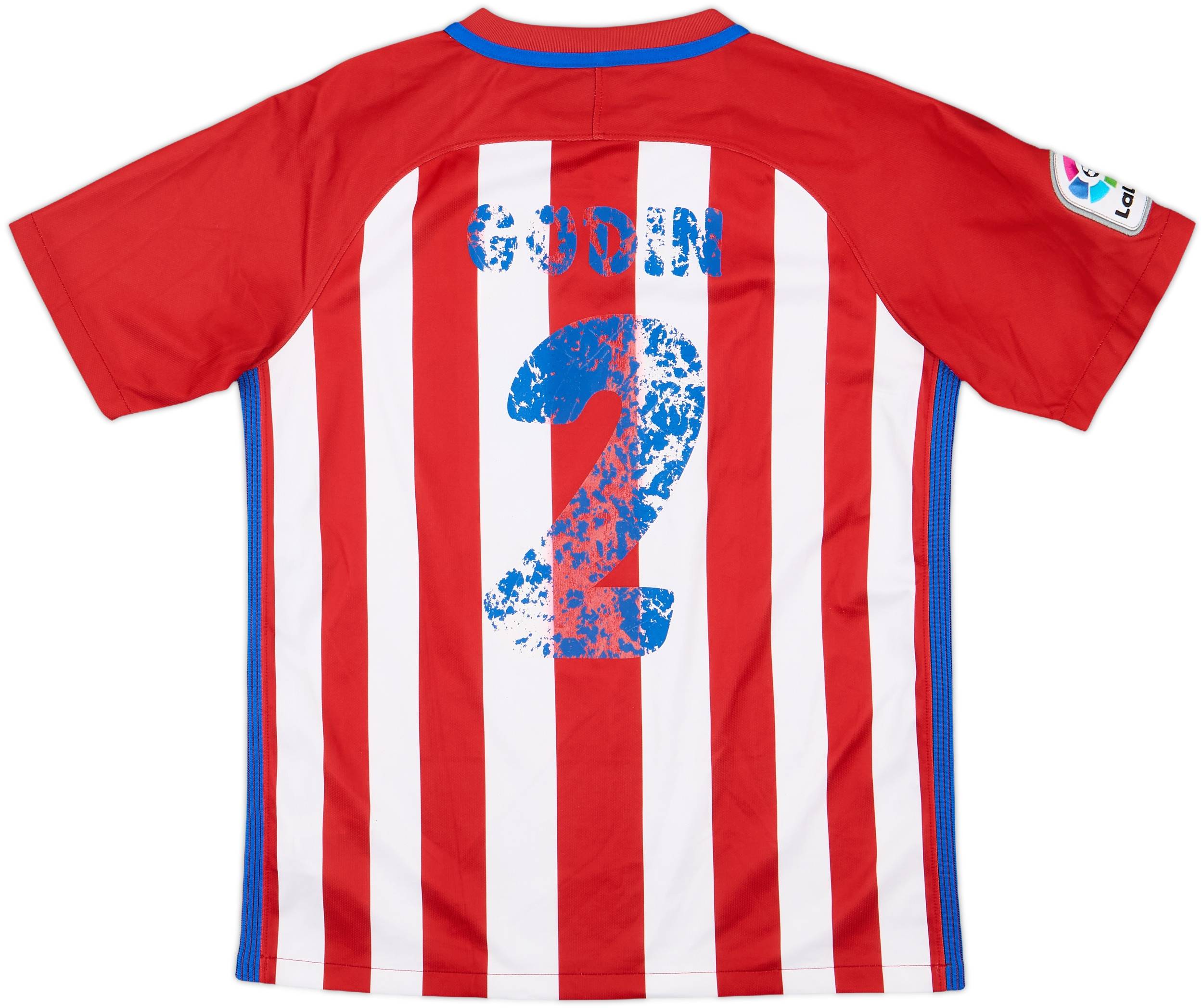 2016-17 Atletico Madrid Home Shirt Godin #2 - 4/10 - (XL.Boys)