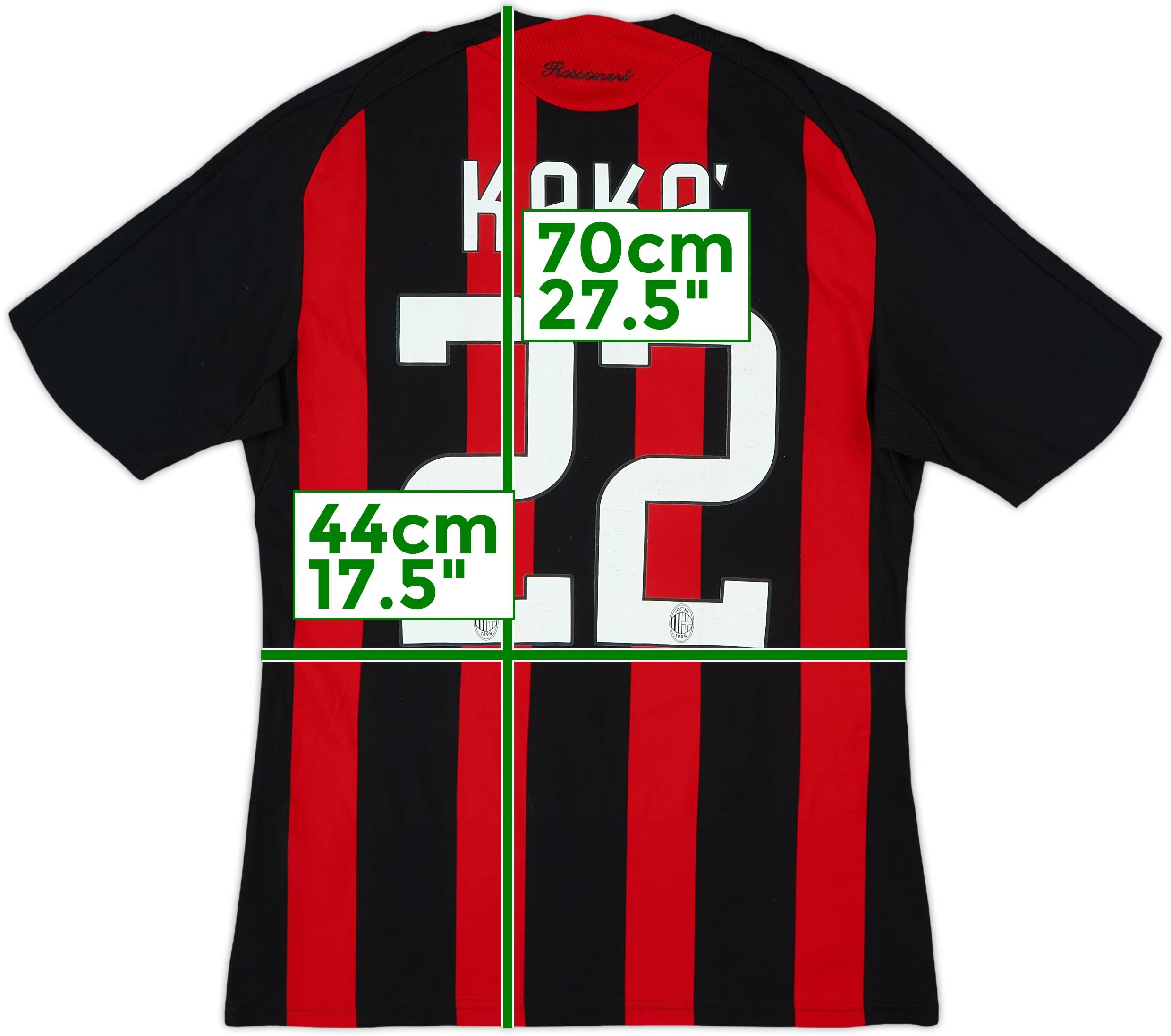 2008-09 AC Milan Home Shirt Kaka #22 - 7/10 - (S)