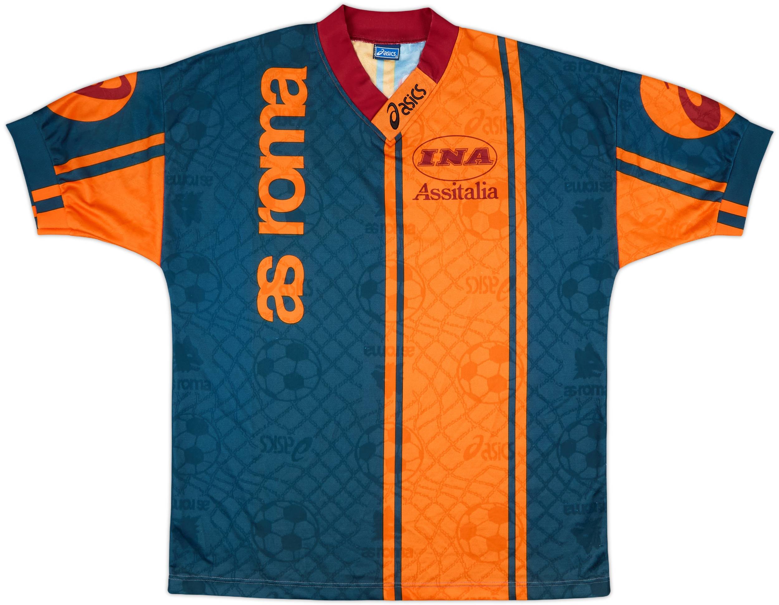 ビンテージ アシックス ASローマ ユニフォーム フットボール 1996-97 Roma Asics Training Shirt - 8/10 - (XL)