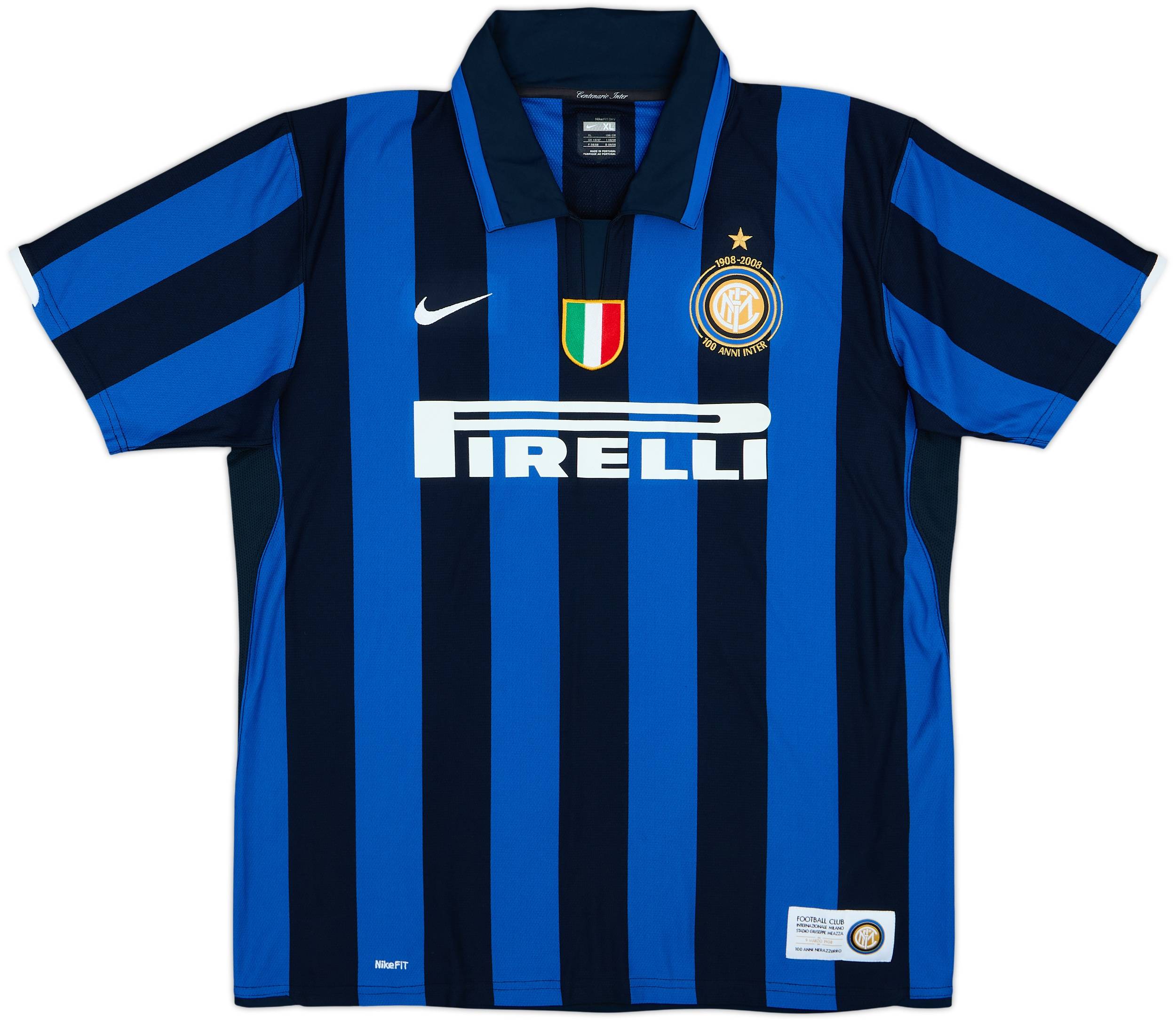 2007-08 Inter Milan Centenary Home Shirt J.Zanetti #4 - 6/10 - (XL)