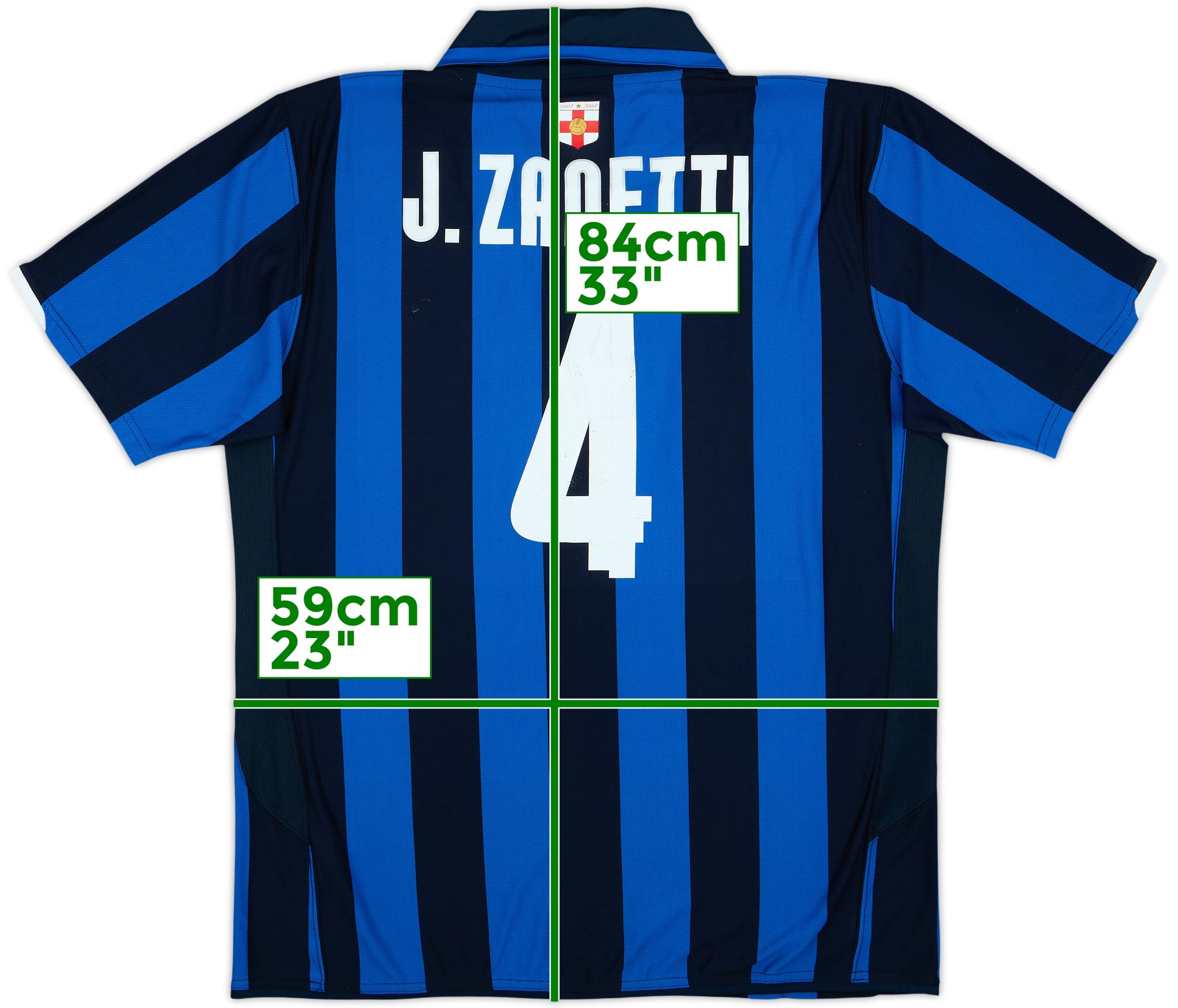 2007-08 Inter Milan Centenary Home Shirt J.Zanetti #4 - 6/10 - (XL)