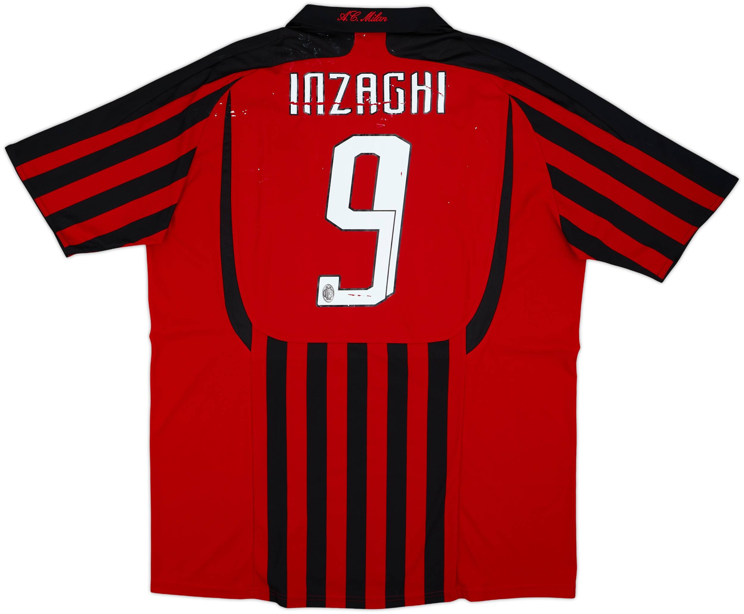 2007-08 AC Milan Home Shirt Inzaghi #9 - 5/10 - (XXL)