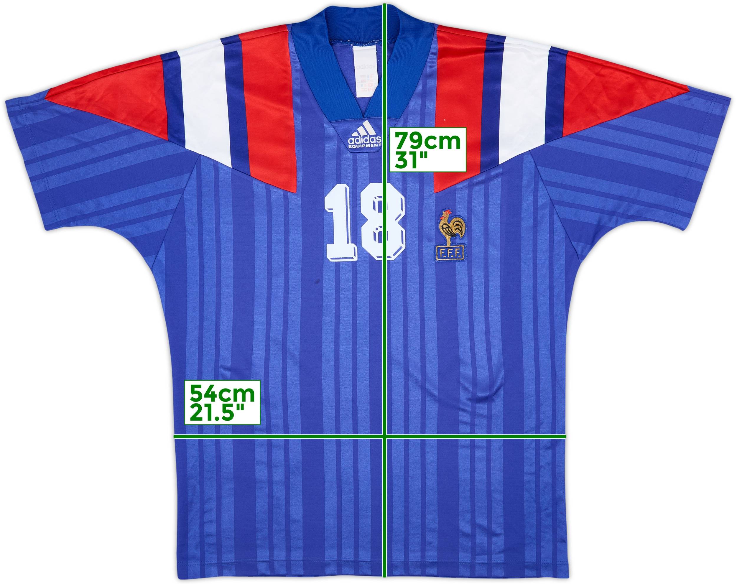 1992-94 France Home Shirt Cantona #18 - 7/10 - (L)