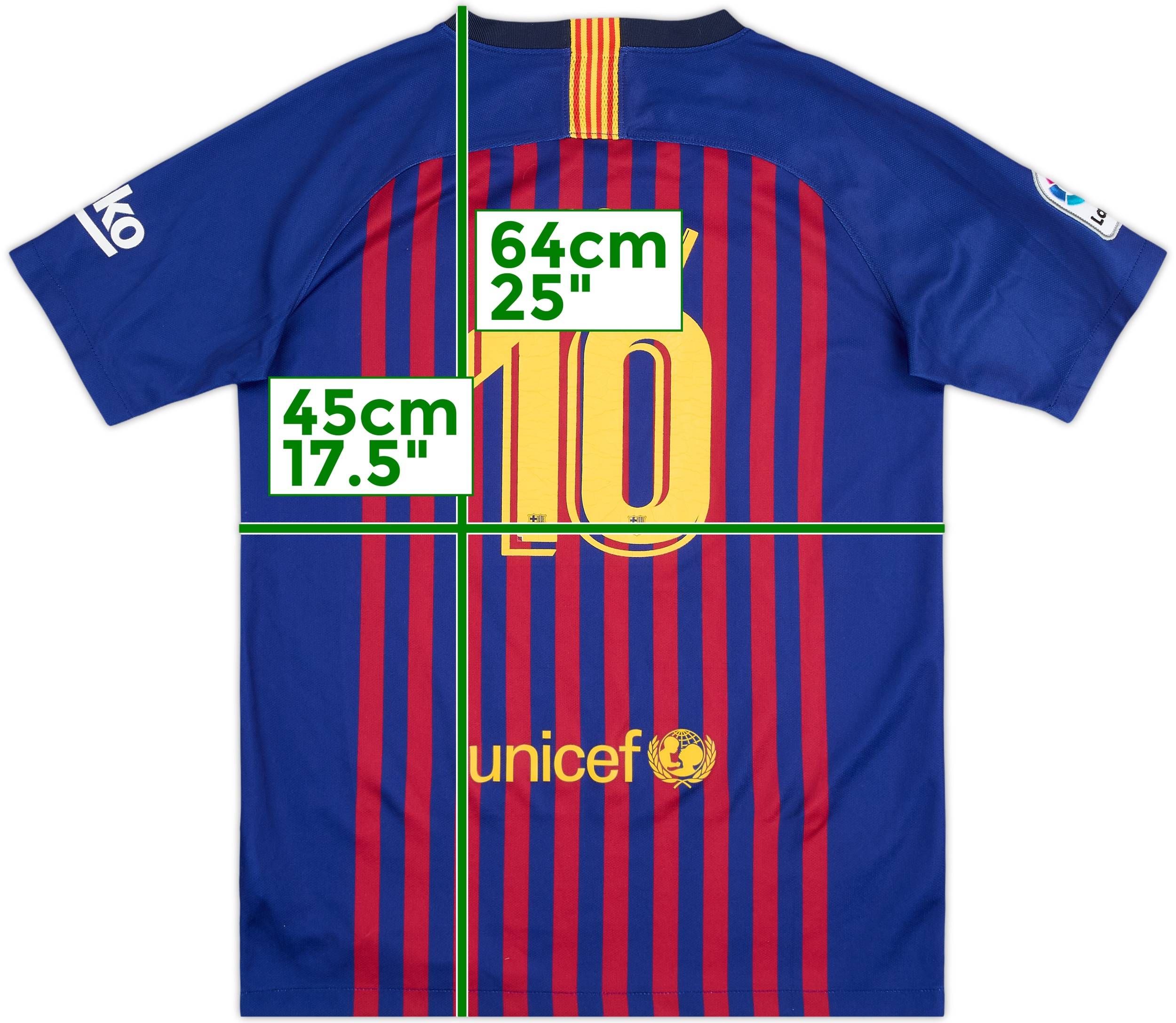 2018-19 Barcelona Home Shirt Messi #10 - 8/10 - (XL.Boys)