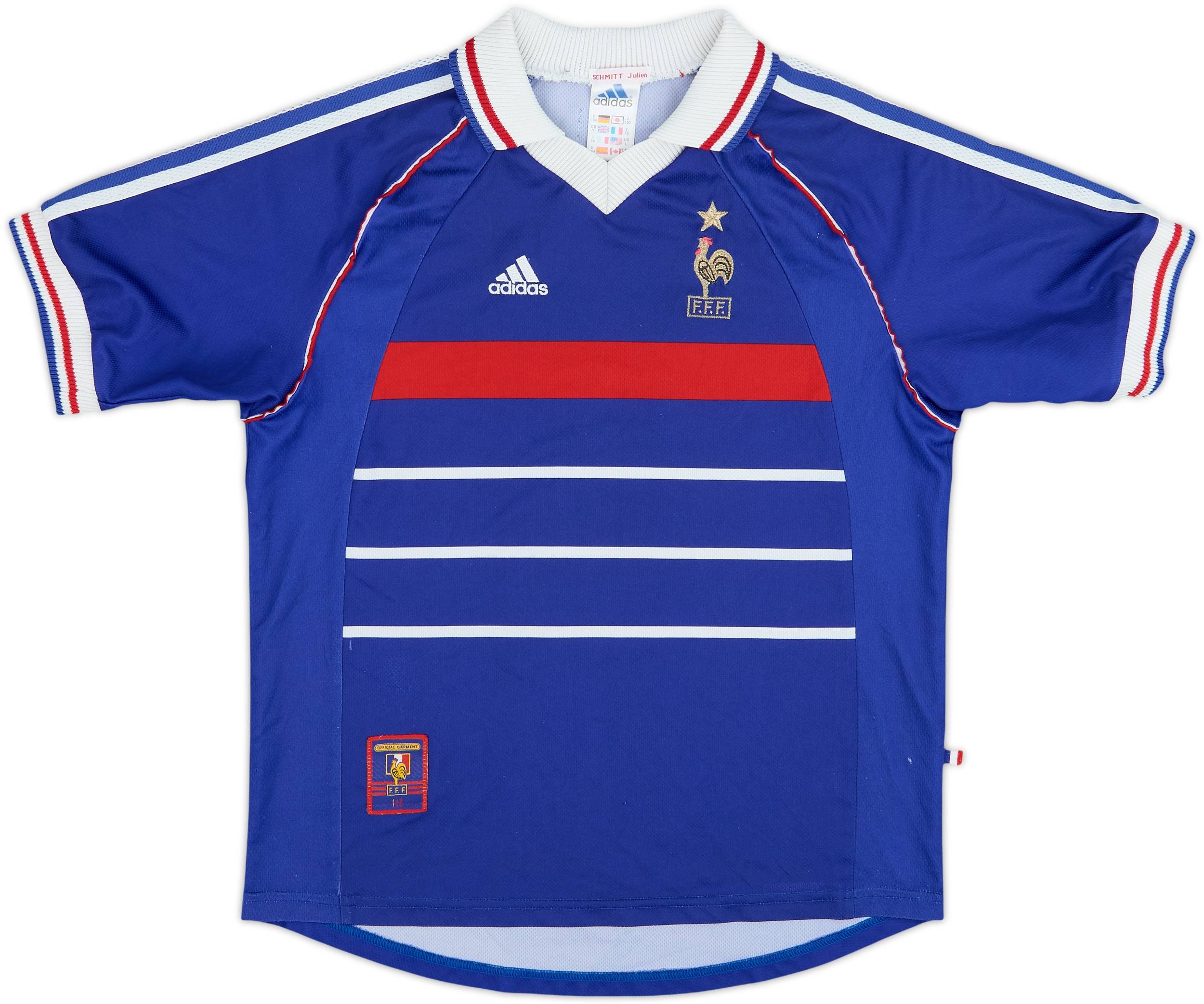 1998フランス代表 シャツ サイズ:164 1998-00 France Home Shirt - 5/10 - (Y)