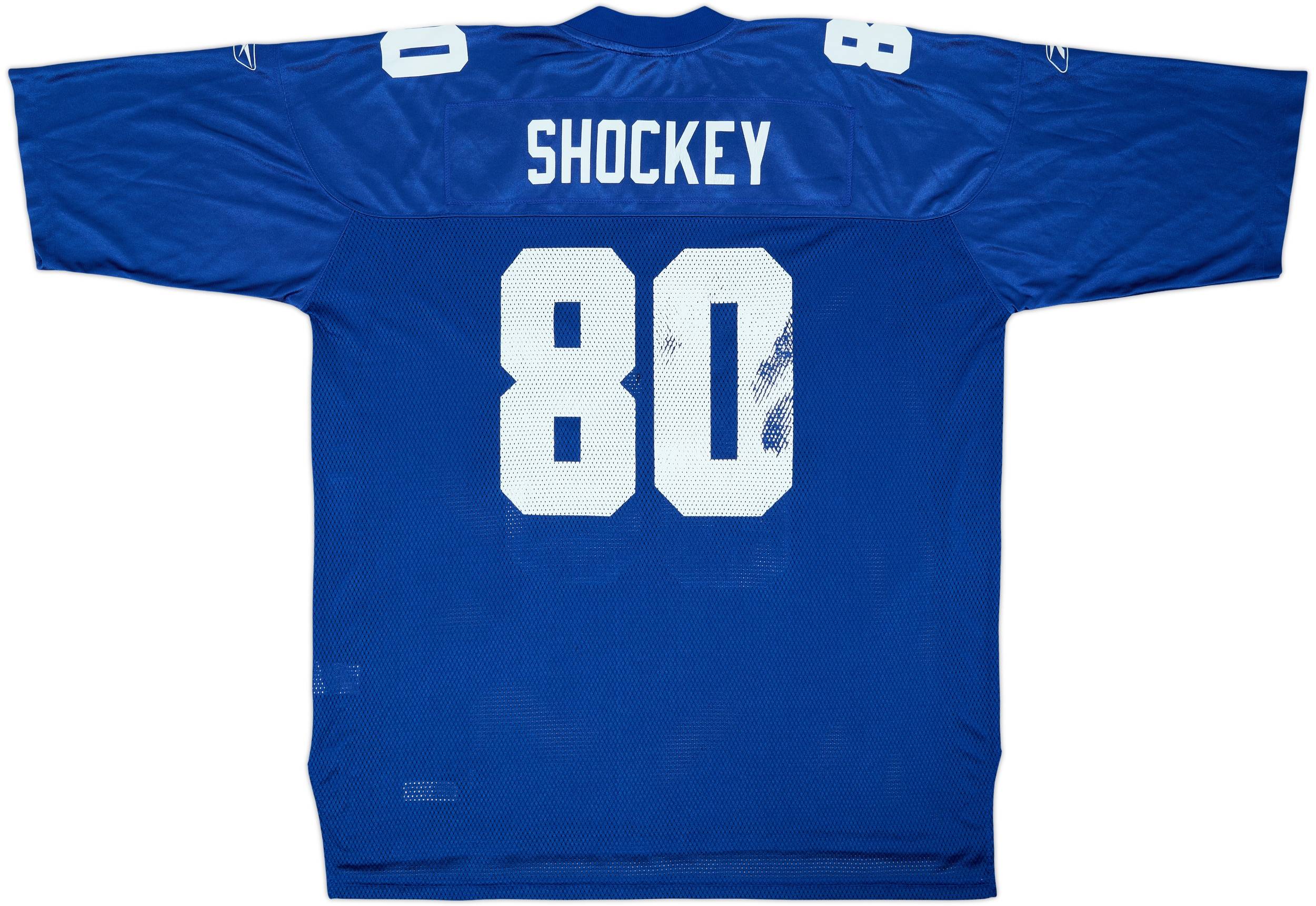 2002-04 New York Giants Shockey #80 Reebok On Field Home Jersey