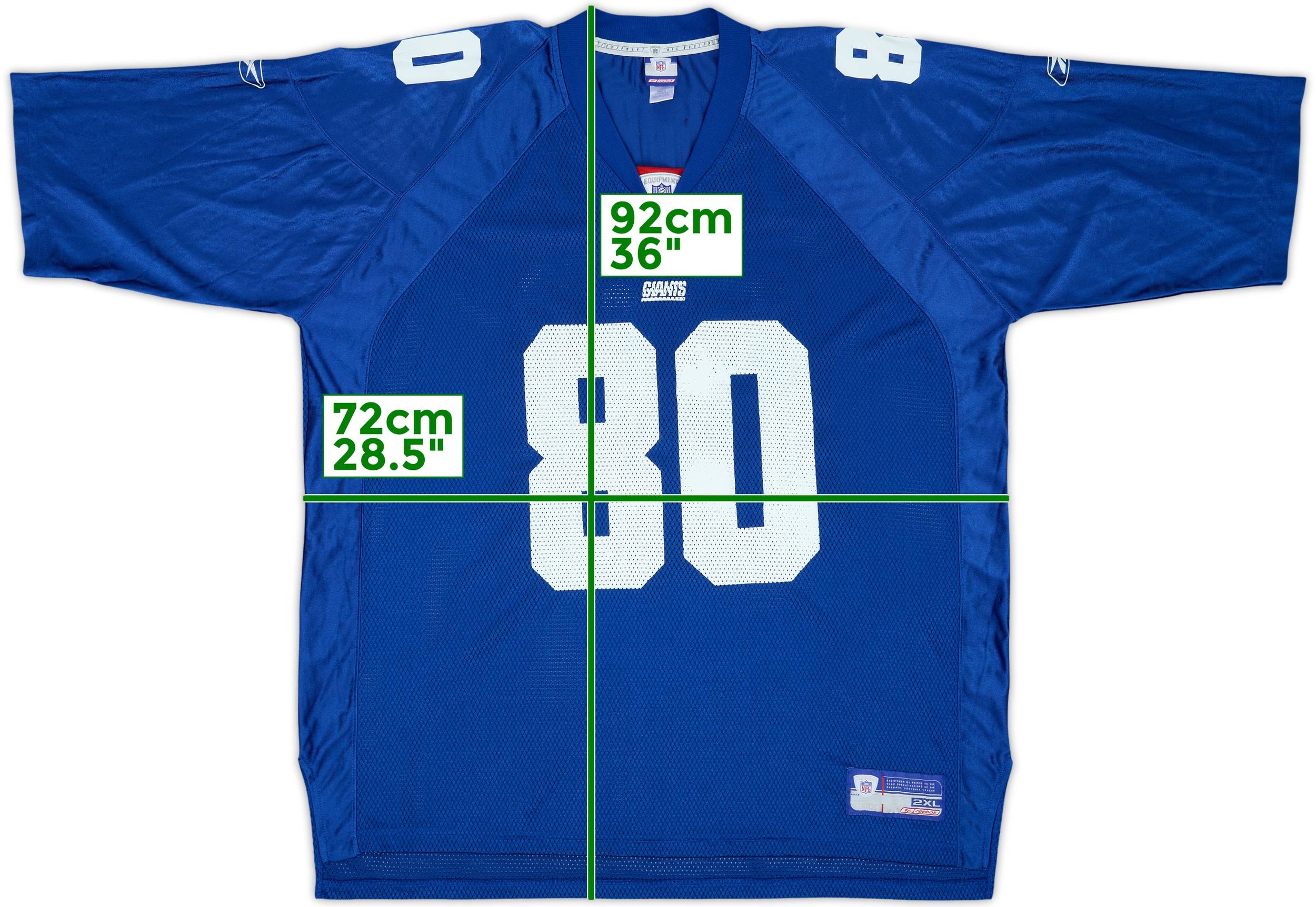 2002-04 New York Giants Shockey #80 Reebok On Field Home Jersey