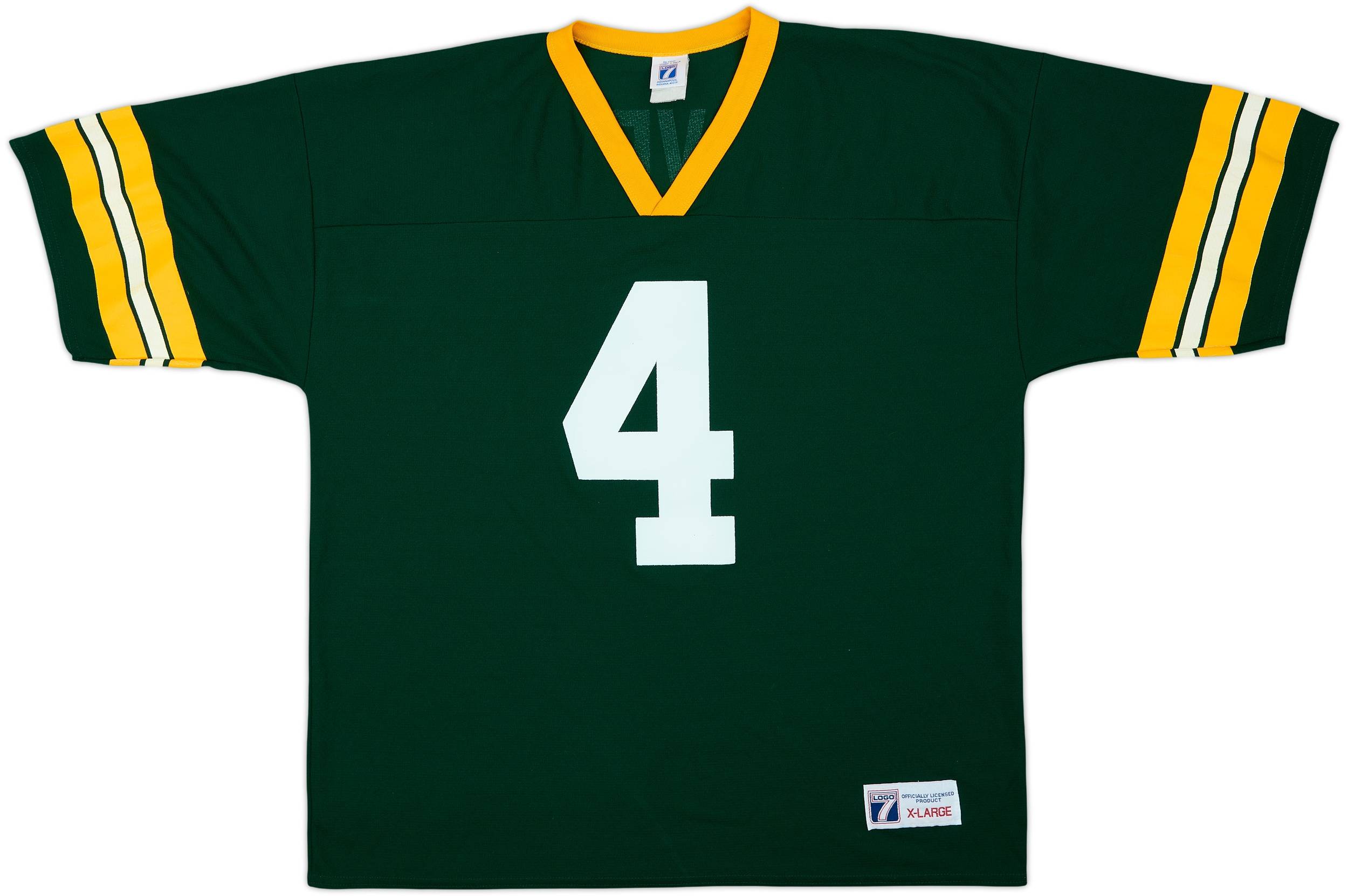 1997 Green Bay Packers Favre #4 Logo 7 Home Jersey - 9/10 - (XL)