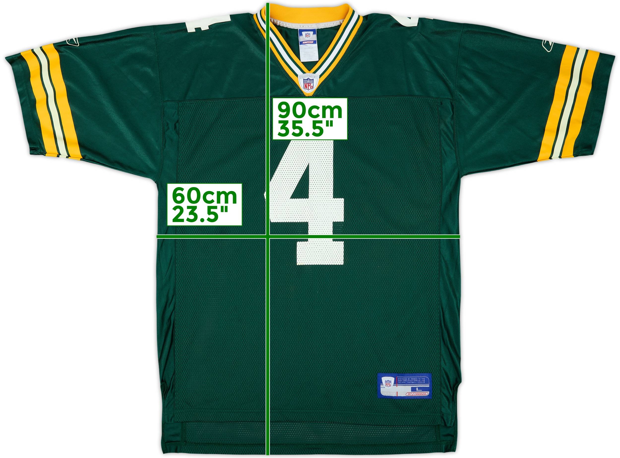 2002-04 Green Bay Packers Favre #4 Reebok On Field Home Jersey - 9