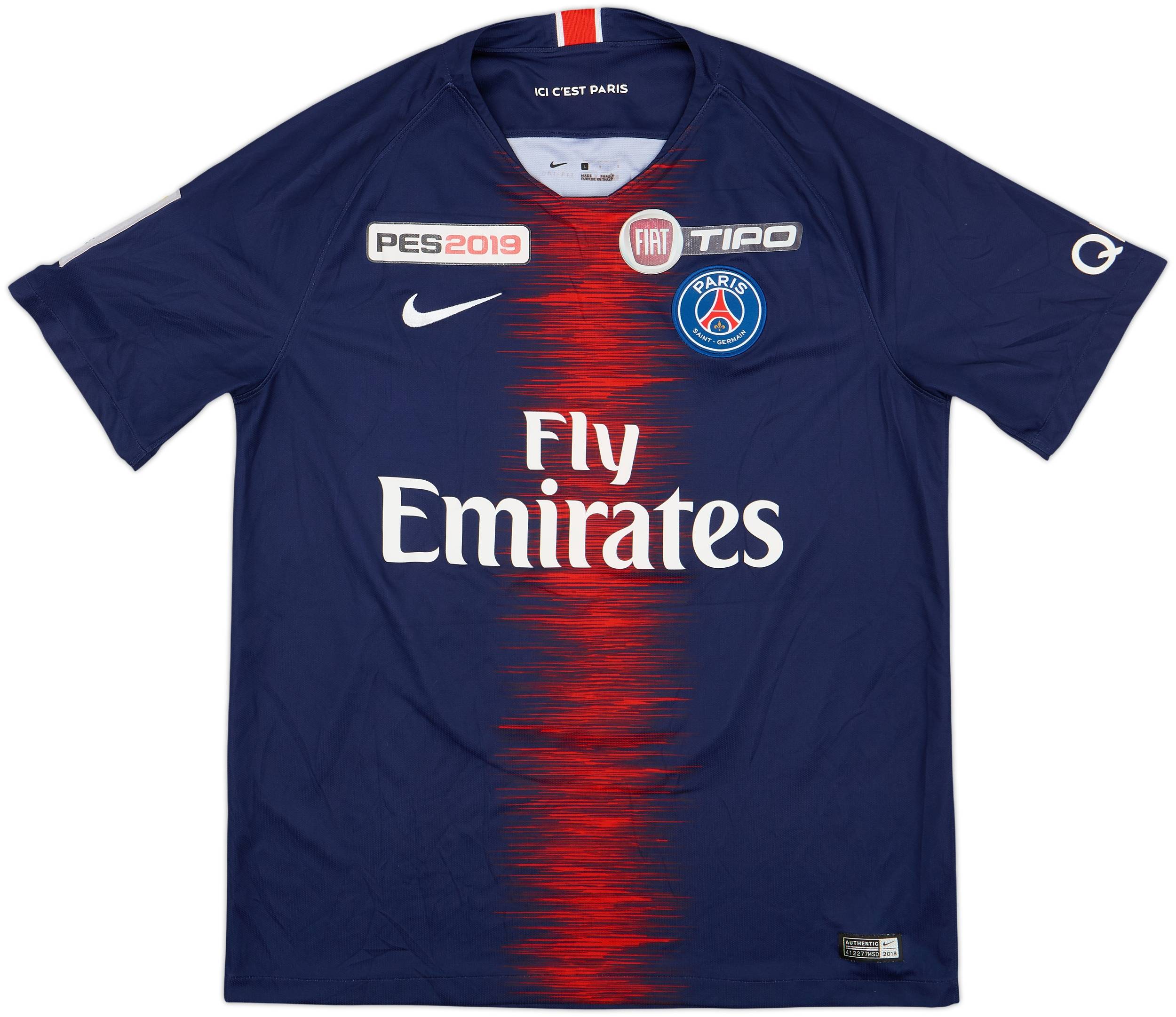 2018-19 Paris Saint-Germain Home Shirt Neymar Jr #10 - 6/10 - (M)