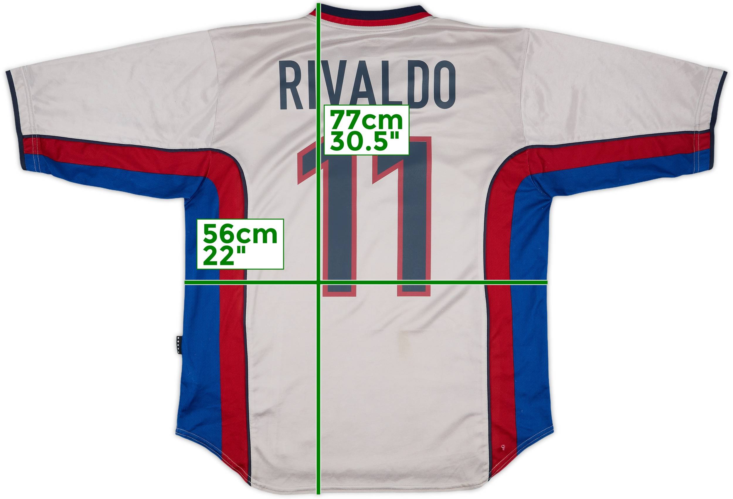 1998-01 Barcelona Away Shirt Rivaldo #11 - 8/10 - (L)