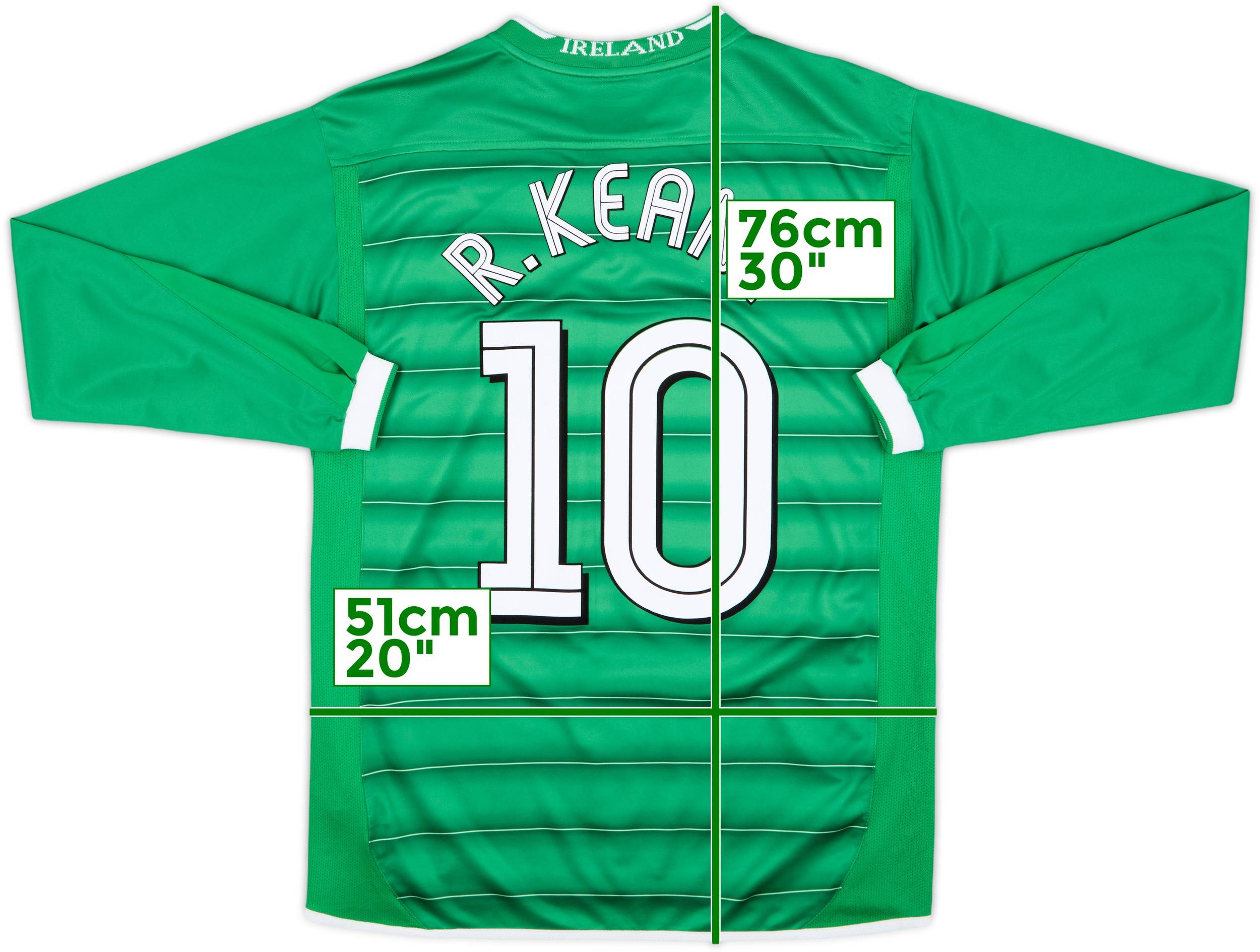 2003-04 Ireland Home L/S Shirt R.Keane #10 - 8/10 - (M)