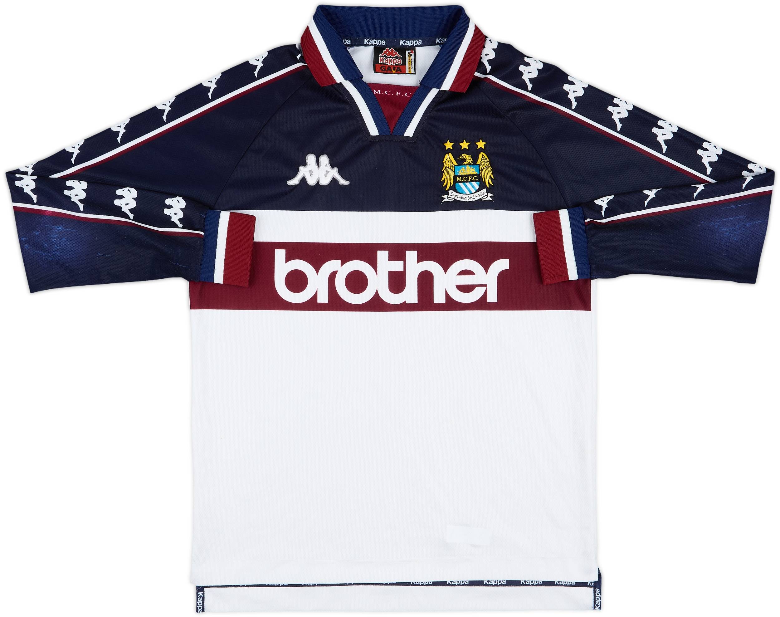 kappa マンチェスターシティ　97/98 アウェイ　ユニフォーム 1997-98 Manchester City Away L/S Shirt - 8/10 - (S)