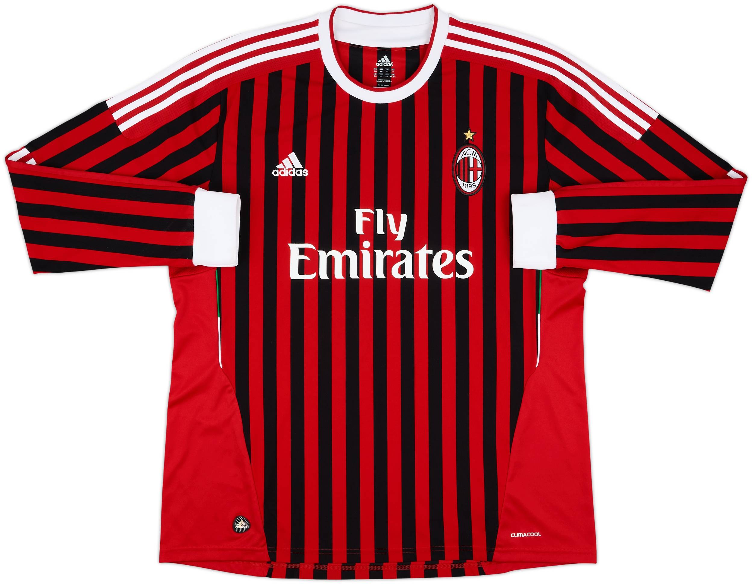 2011-12 AC Milan Home L/S Shirt Ibrahimovic #11 - 10/10 - (XXL)
