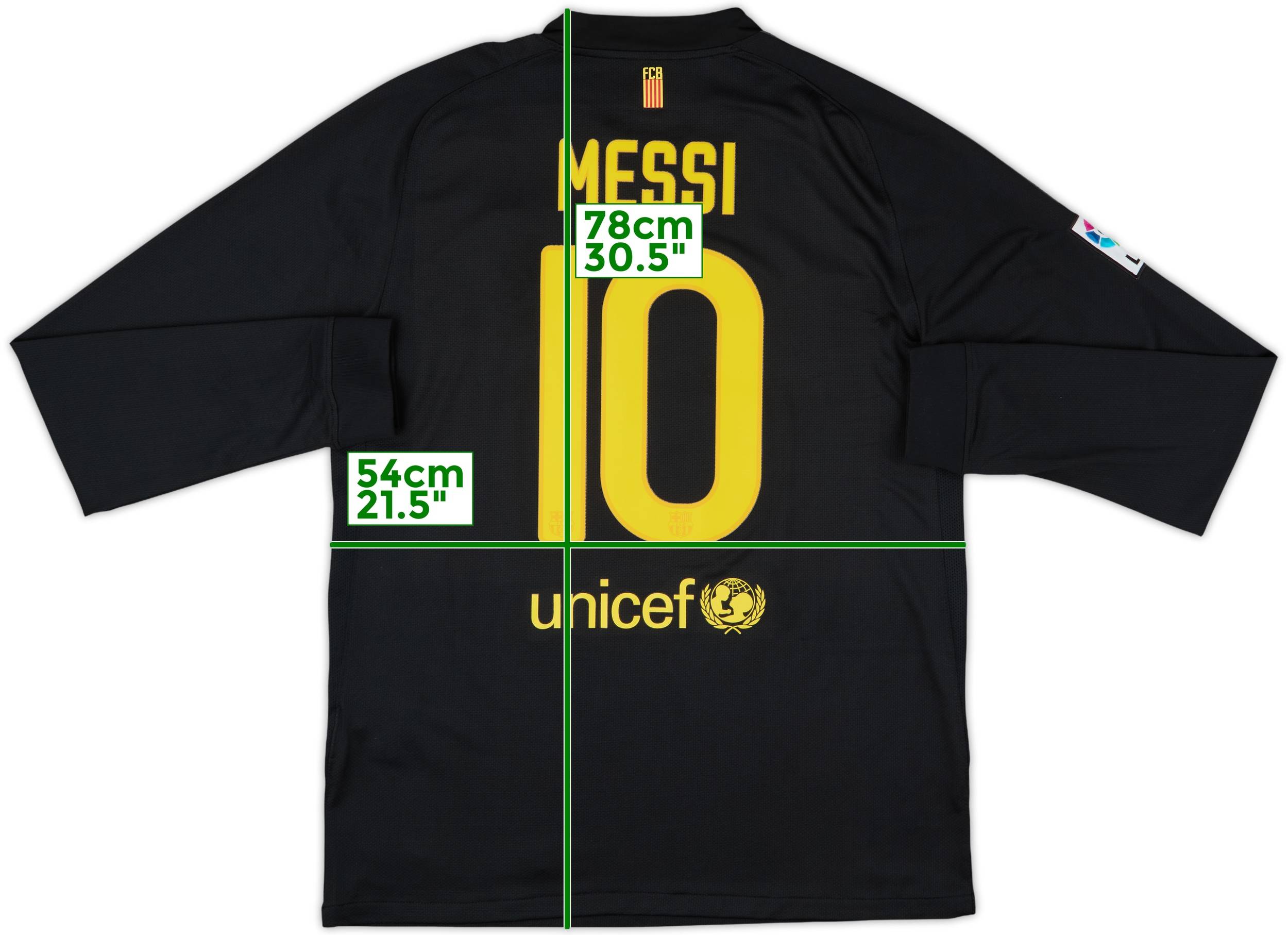 激レア 11/12 長袖UCL仕様 MESSI 10 オーセン L 黒 激レア 11/12 長袖