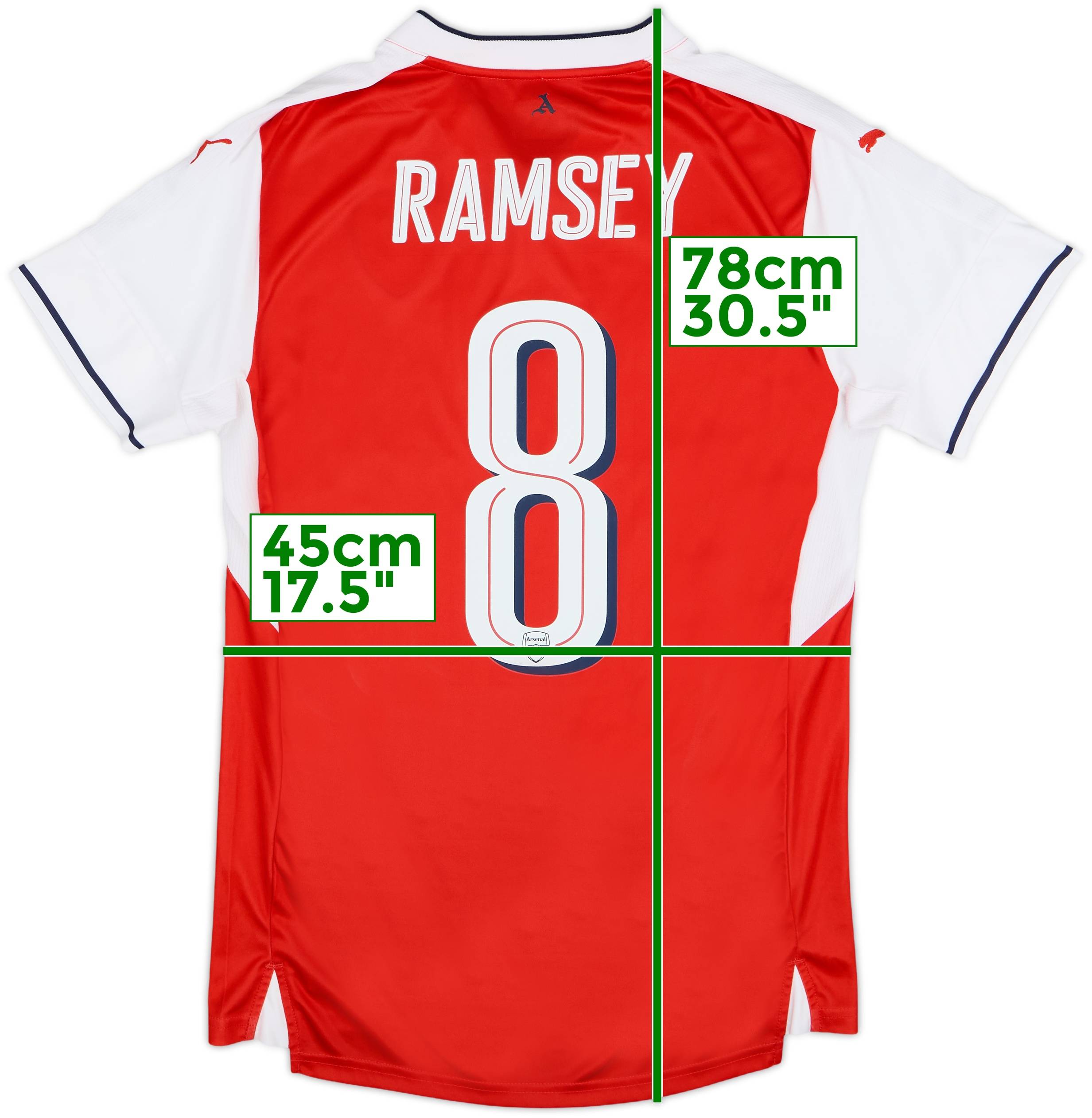 2016-17 Arsenal Home Shirt Ramsey #8 - 7/10 - (S)