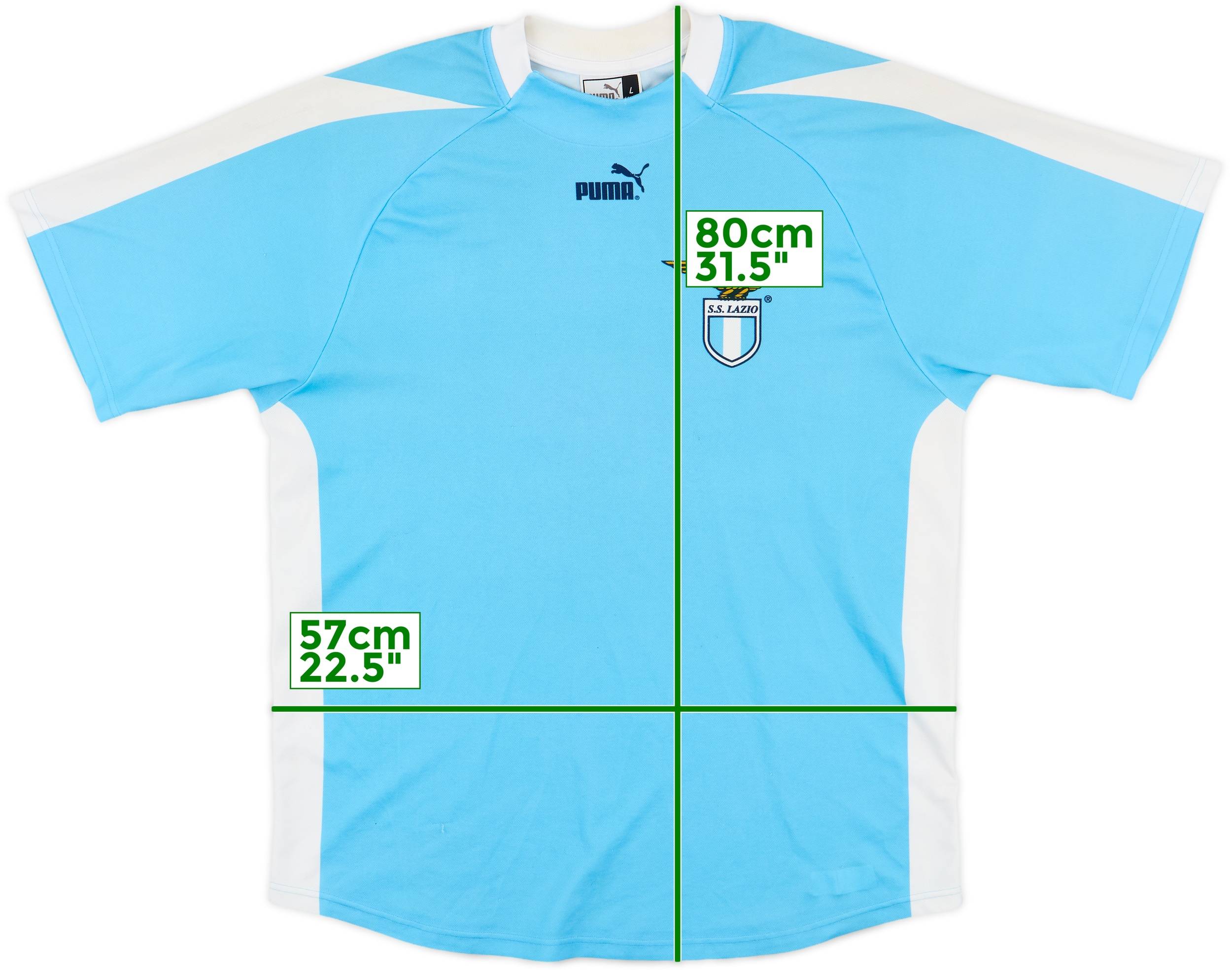 01/02 PUMA SS Lazio サッカージャージ 水色 L 2003-04 Lazio Signed Basic Home Shirt - 6/10 - (L)