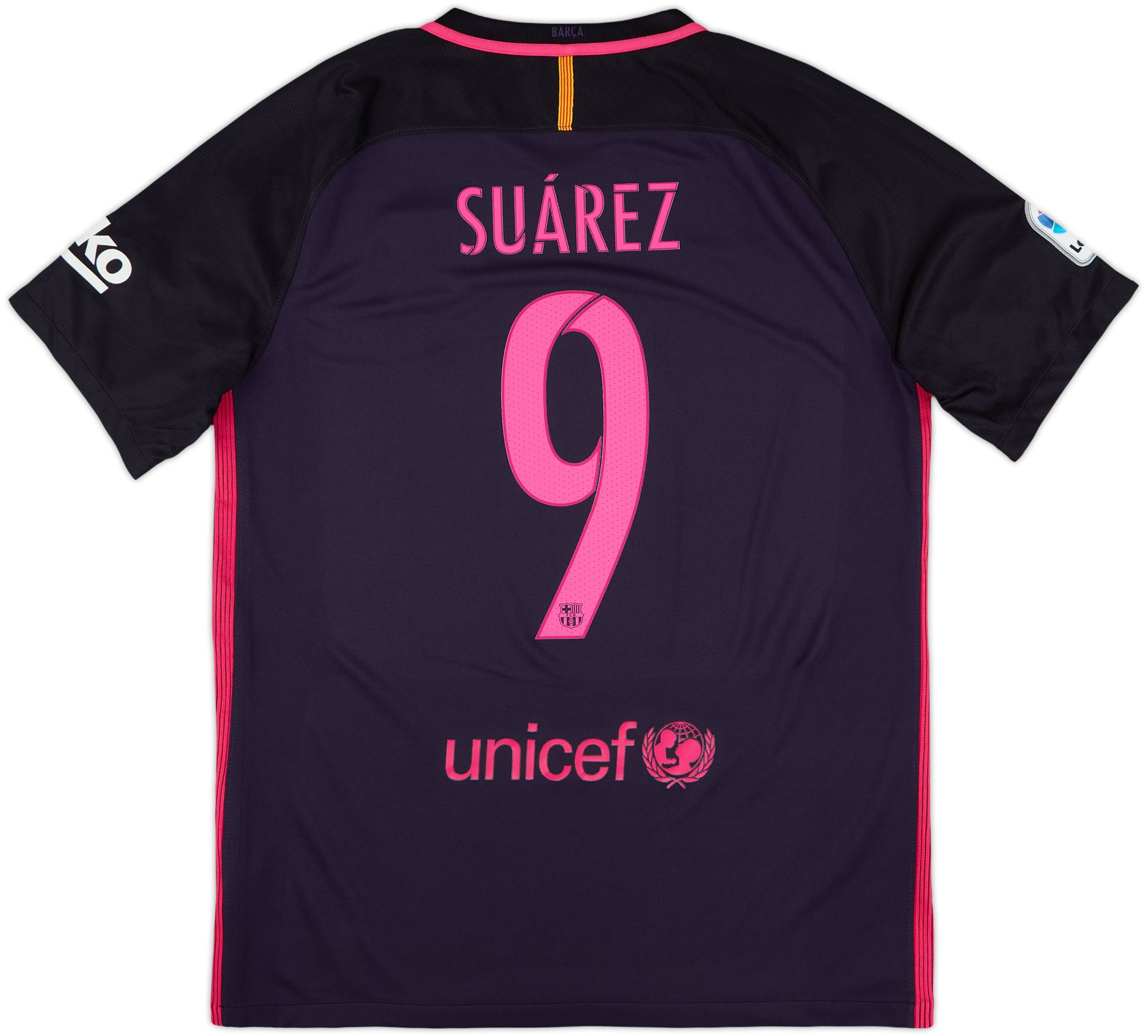 2016-17 Barcelona Away Shirt Suarez #9 - 10/10 - (L)