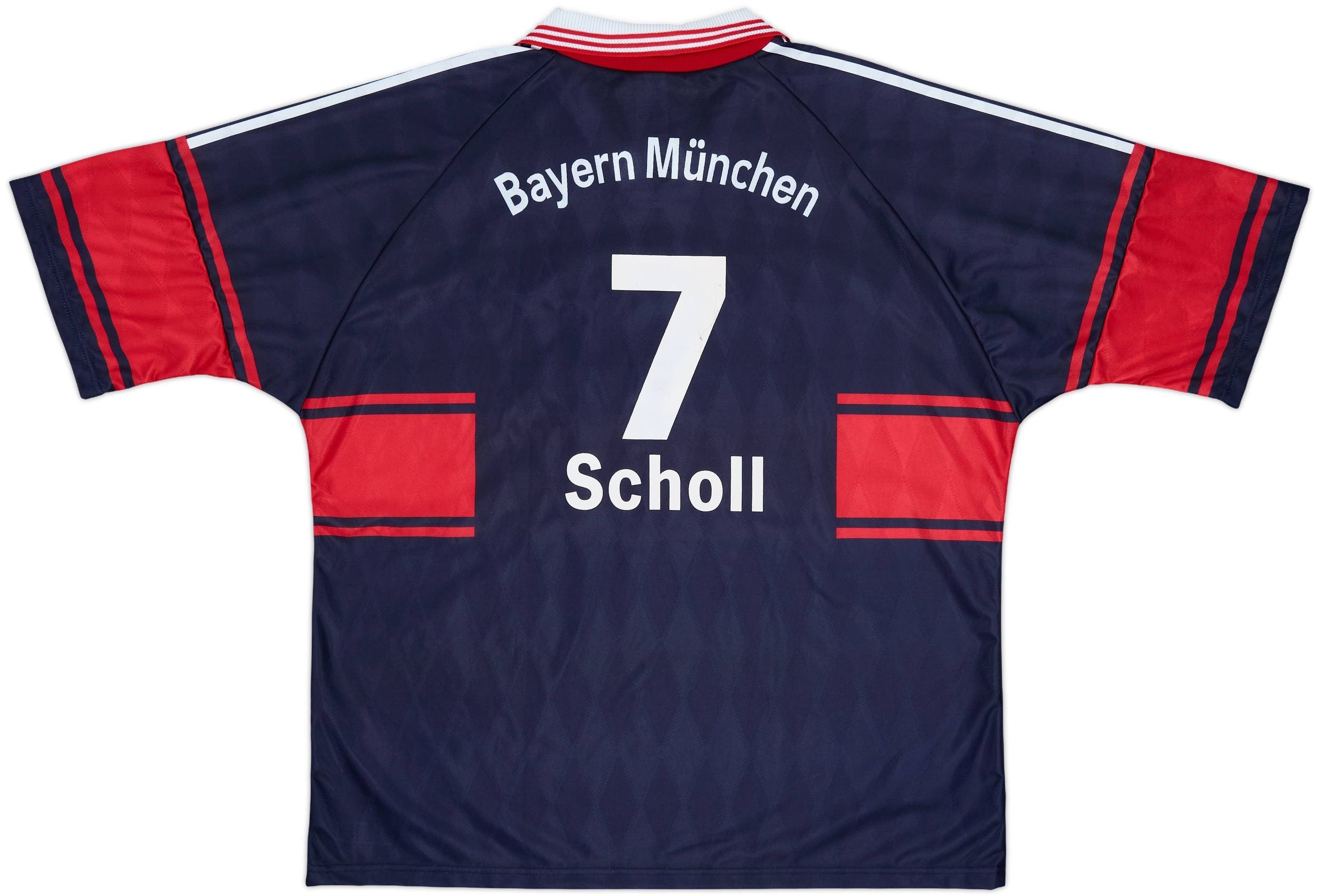 バイエルンミュンヘン #7 Scholl 1997 1999 ゲームシャツ XL 1997-99 Bayern Munich Home Shirt Scholl #7 - 7/10 - (XXL)