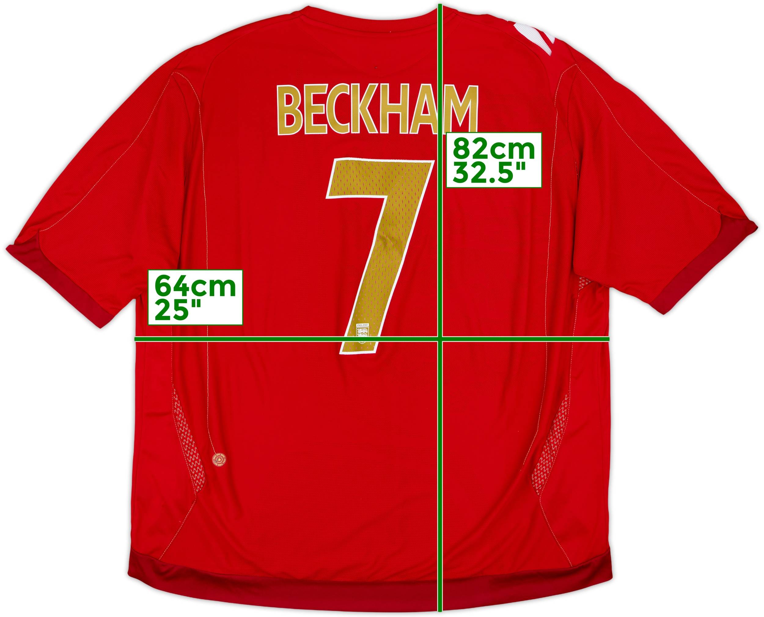 2006-08 England Away Shirt Beckham #7 - 6/10 - (3XL)