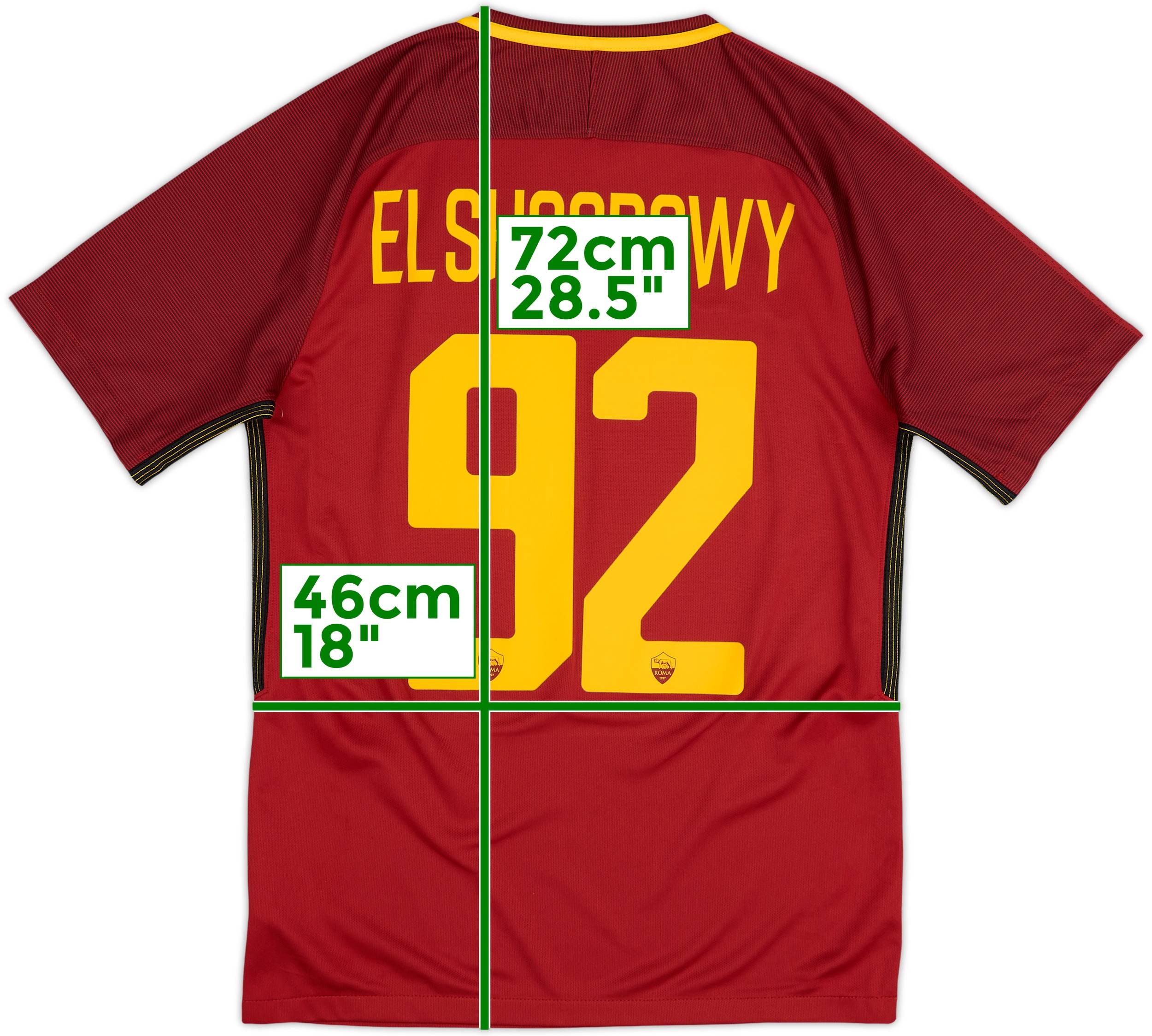 2017-18 Roma Home Shirt El Shaarawy #92 - 10/10 - (S)