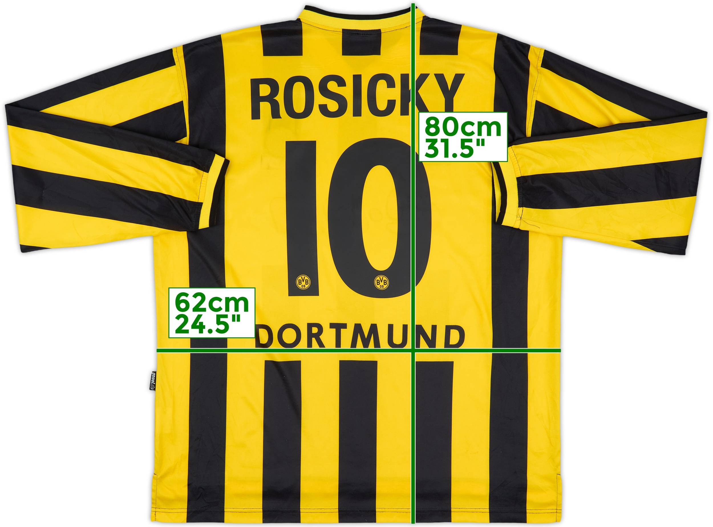 2000-02 Borussia Dortmund Home L/S Shirt Rosicky #10 - 6/10 - (XL)