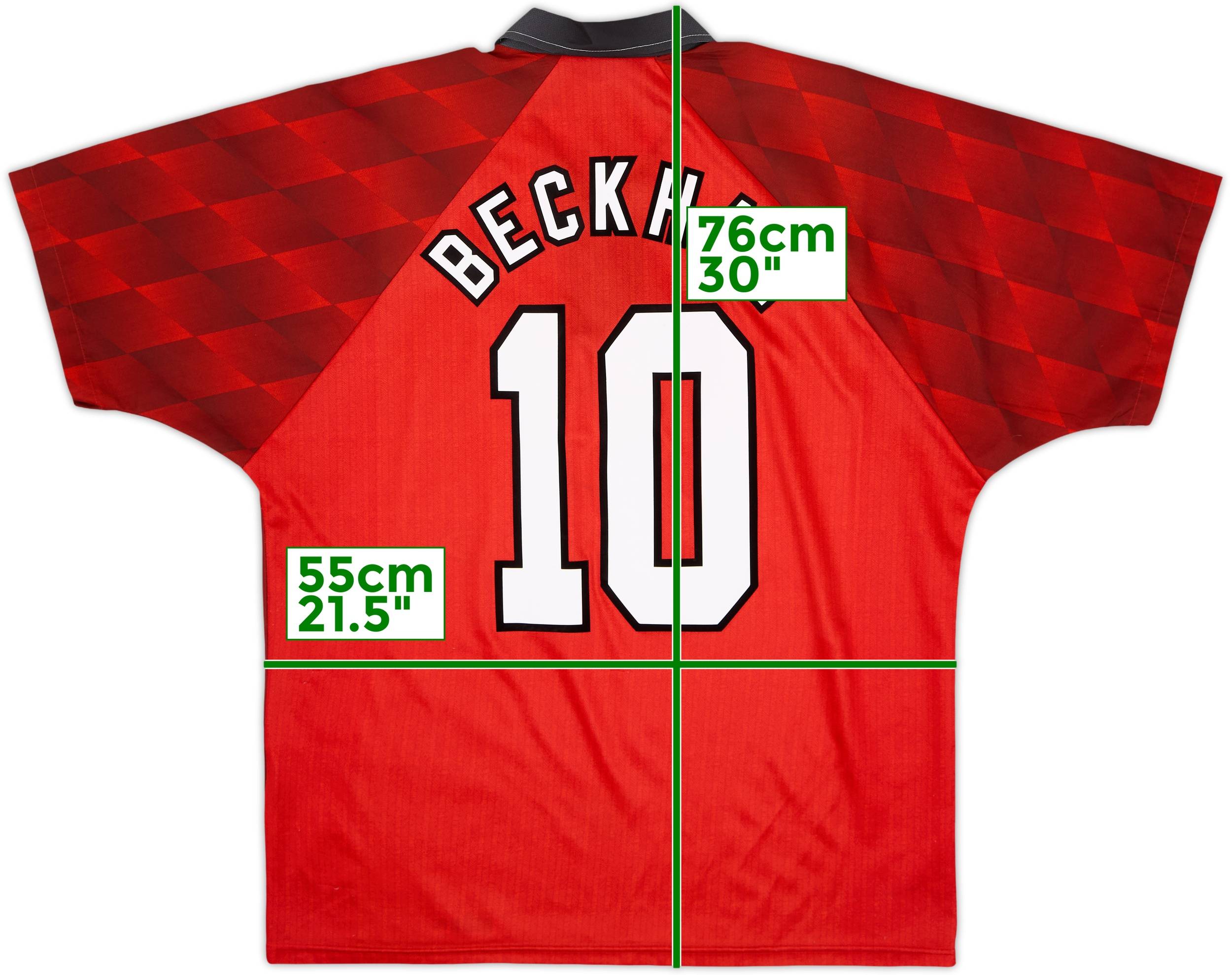 1996-98 Manchester United Home Shirt Beckham #10 - 5/10 - (L)