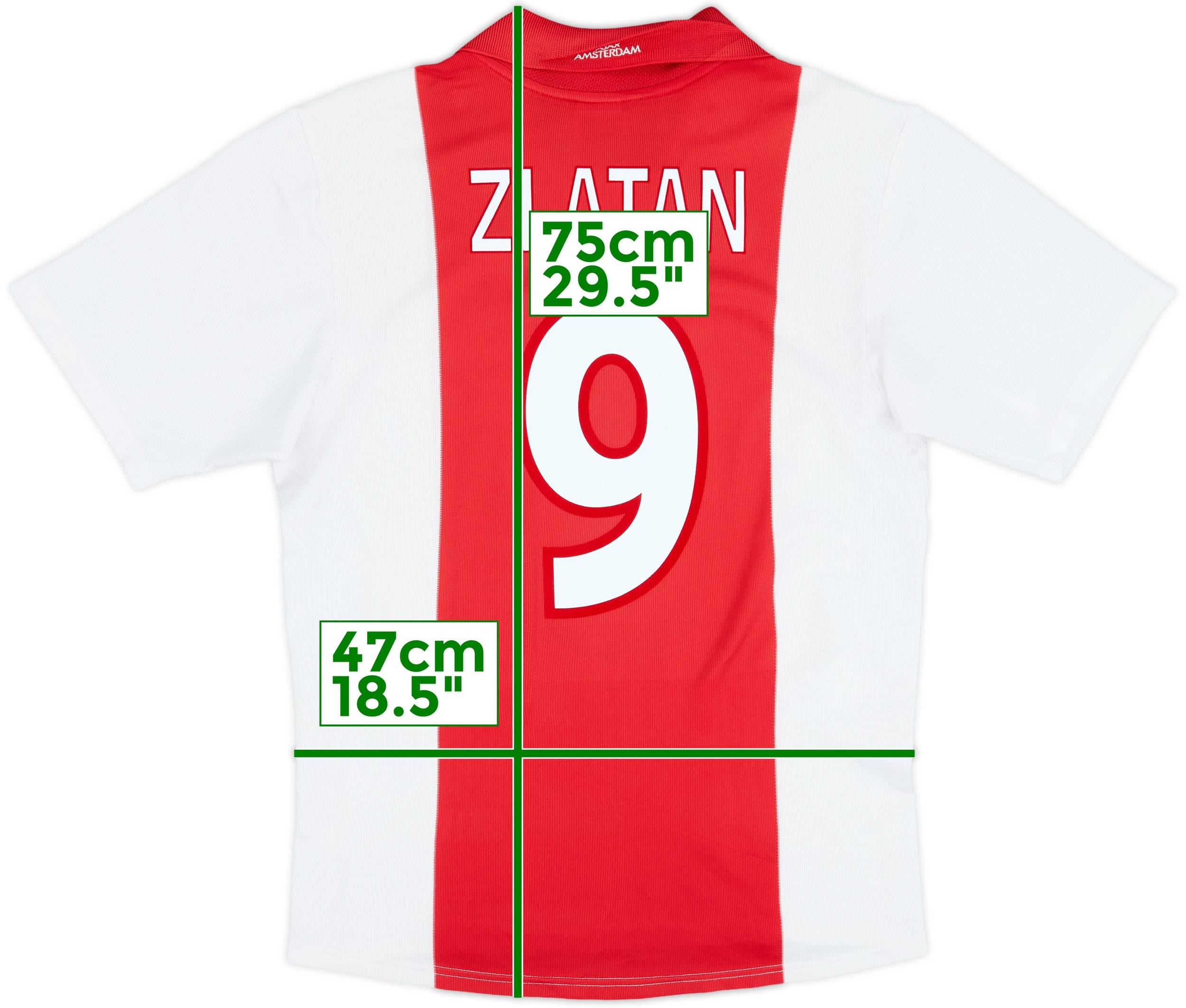 2001-02 Ajax Home Shirt Zlatan #9 - 7/10 - (S)